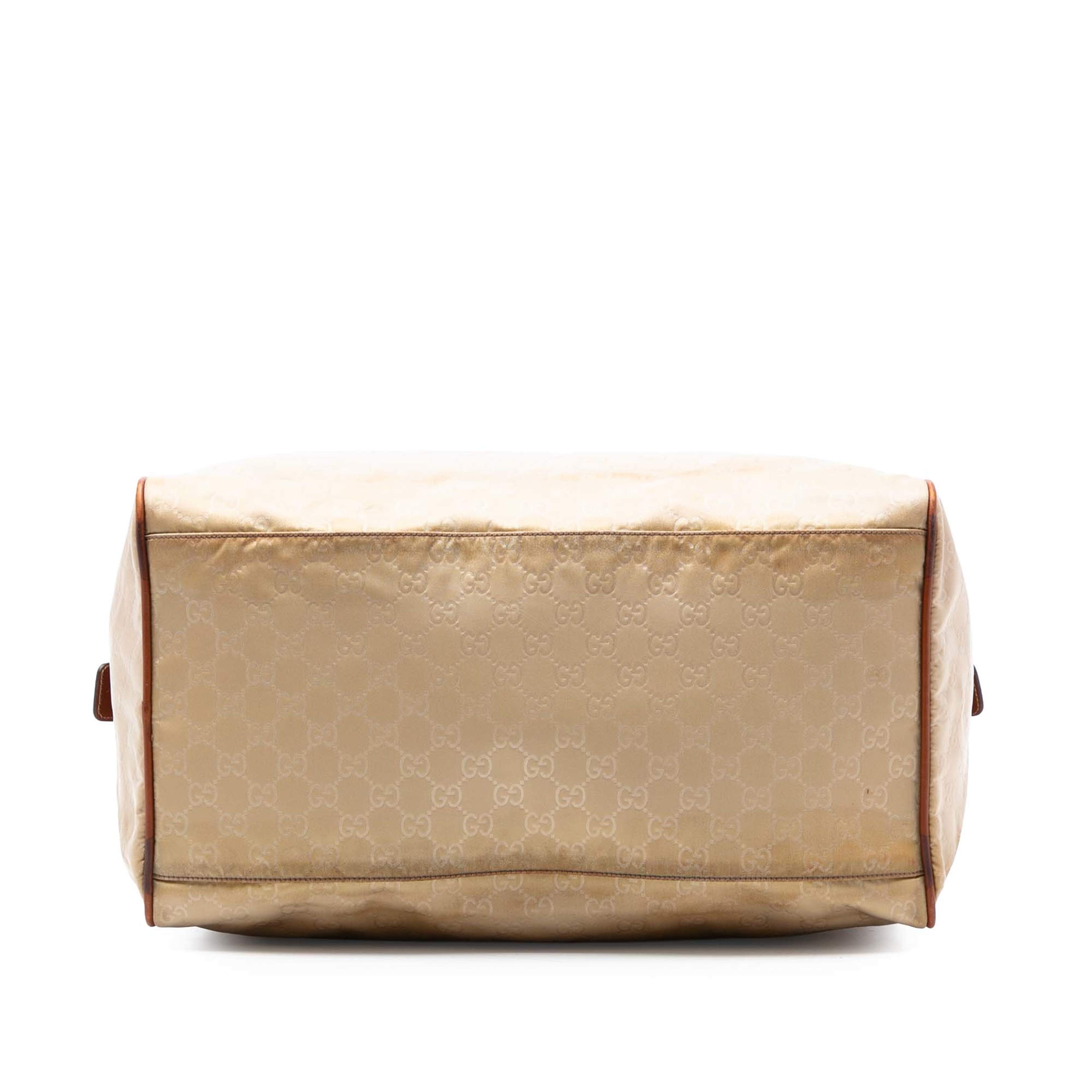 Gucci Gg Nylon Web Travel Bag, från Luxclusif, i färgen brown. Klicka för att öppna bilden i stort format