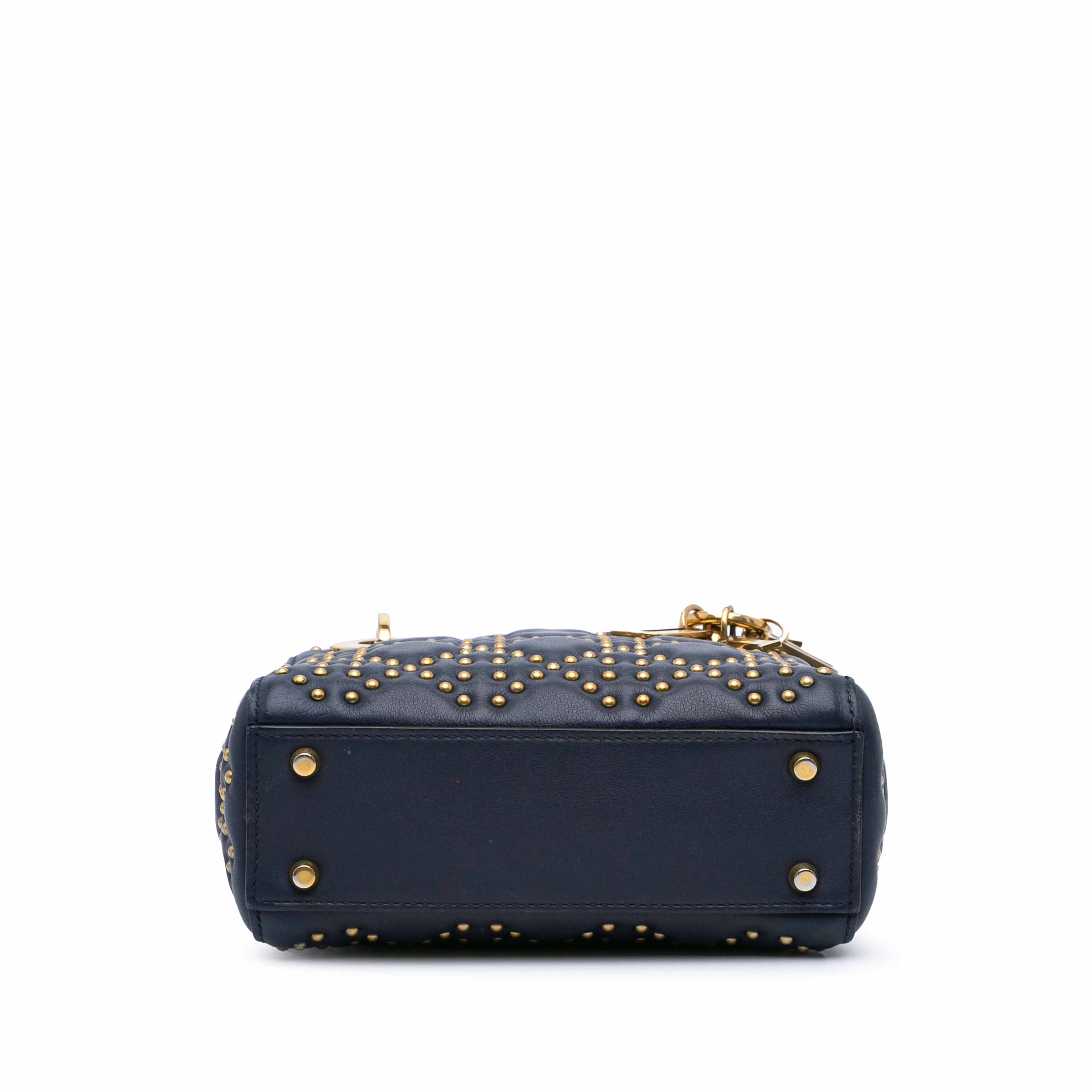 Dior Mini Lambskin Cannage Studded Supple Lady Dior