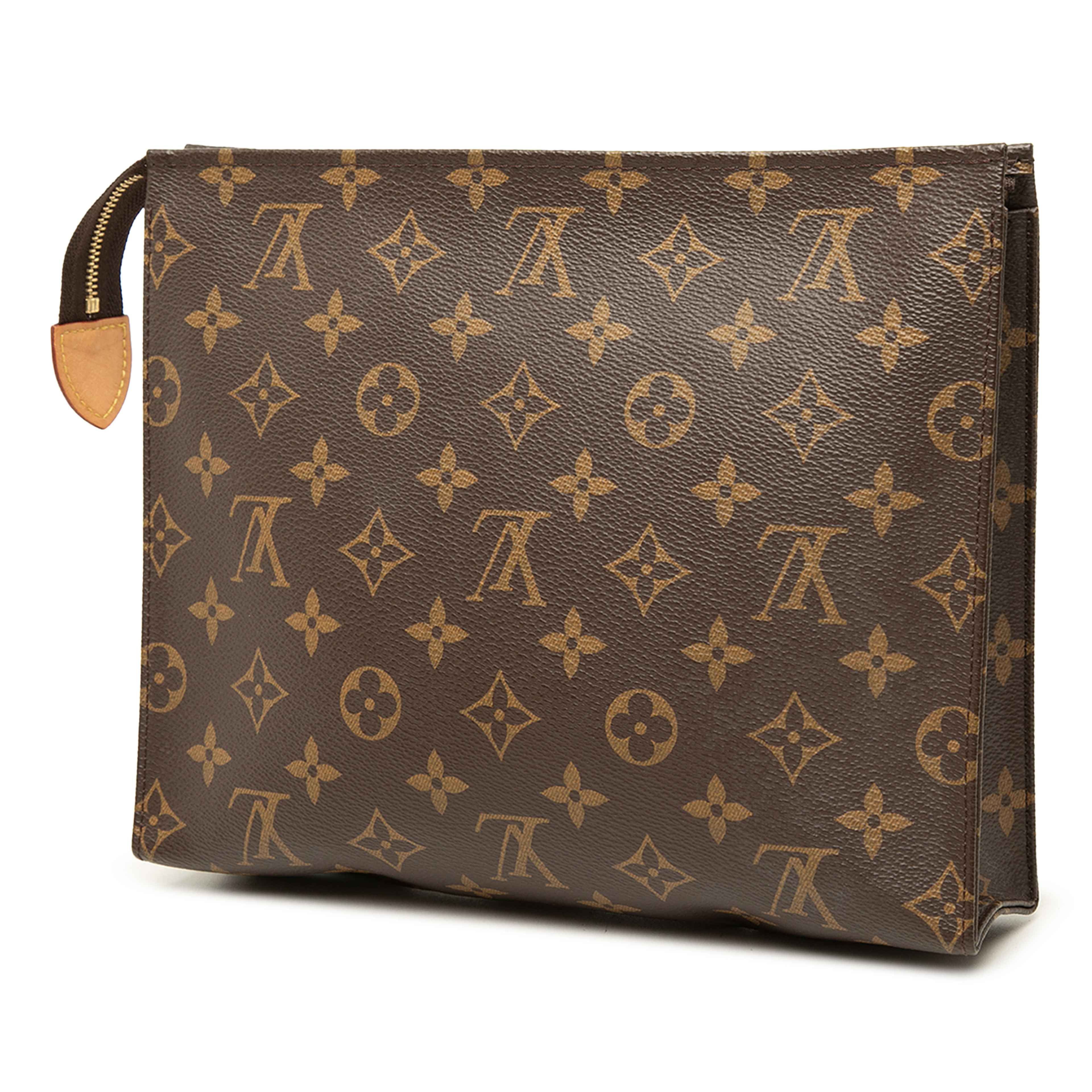 Louis Vuitton Monogram Toiletry Pouch 26, från Luxclusif, i färgen brun. Klicka för att öppna bilden i stort format