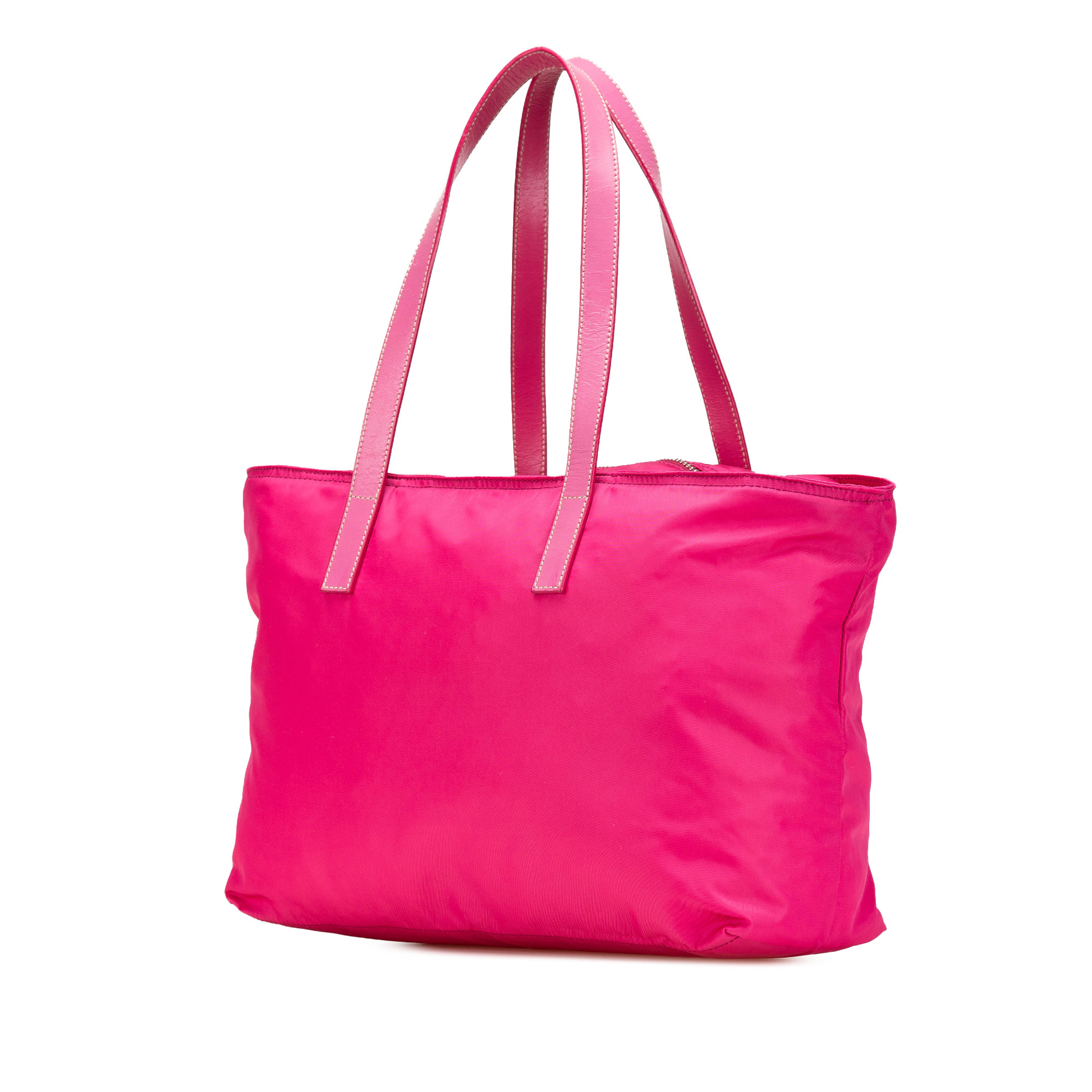 Prada Tessuto Zip Tote, från Luxclusif, i färgen hot pink. Klicka för att öppna bilden i stort format