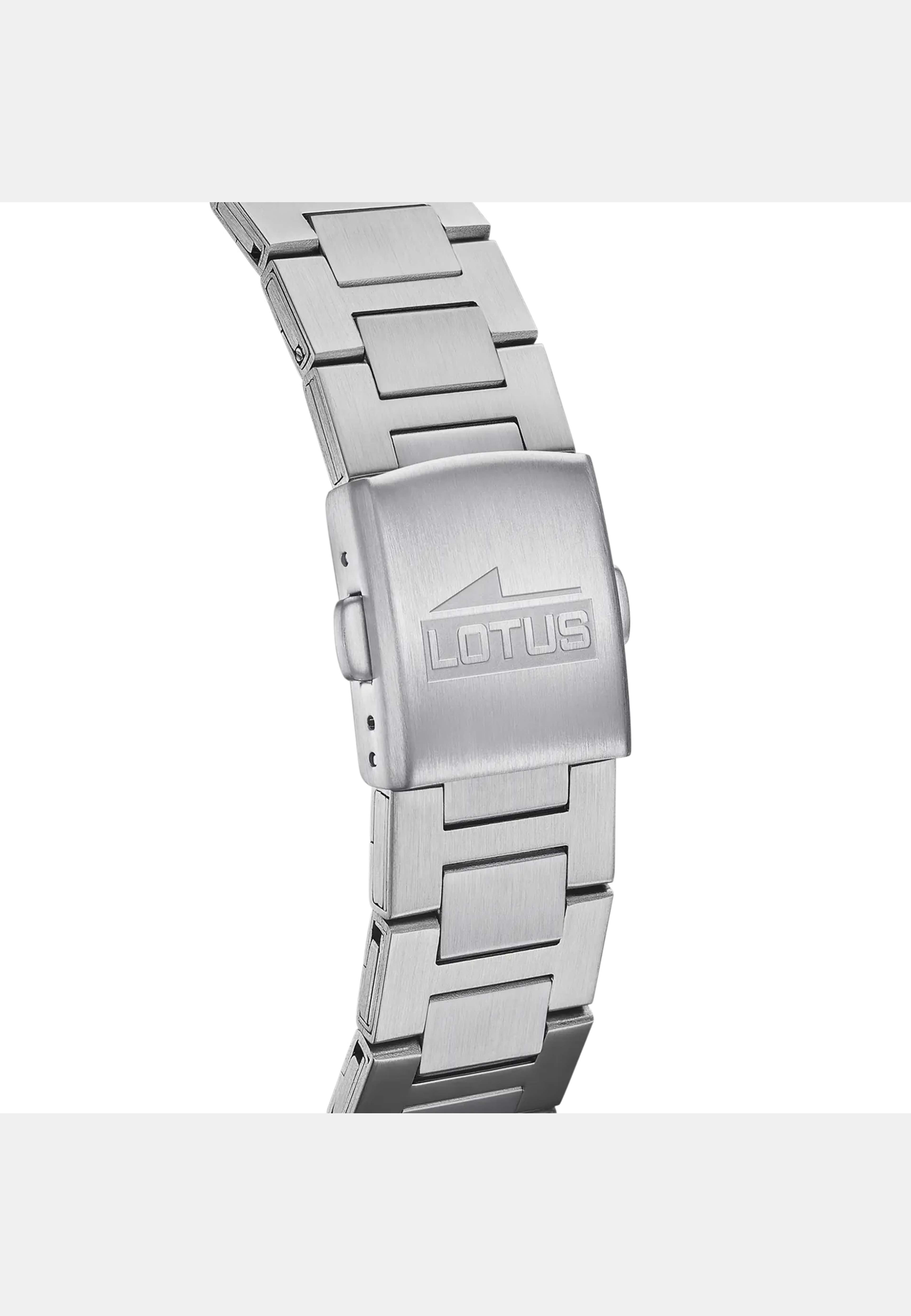 Lotus Herrklocka -  Metallband, Datum, Stål/svart, 40 Mm, från Lotus, i färgen silver. Klicka för att öppna bilden i stort format