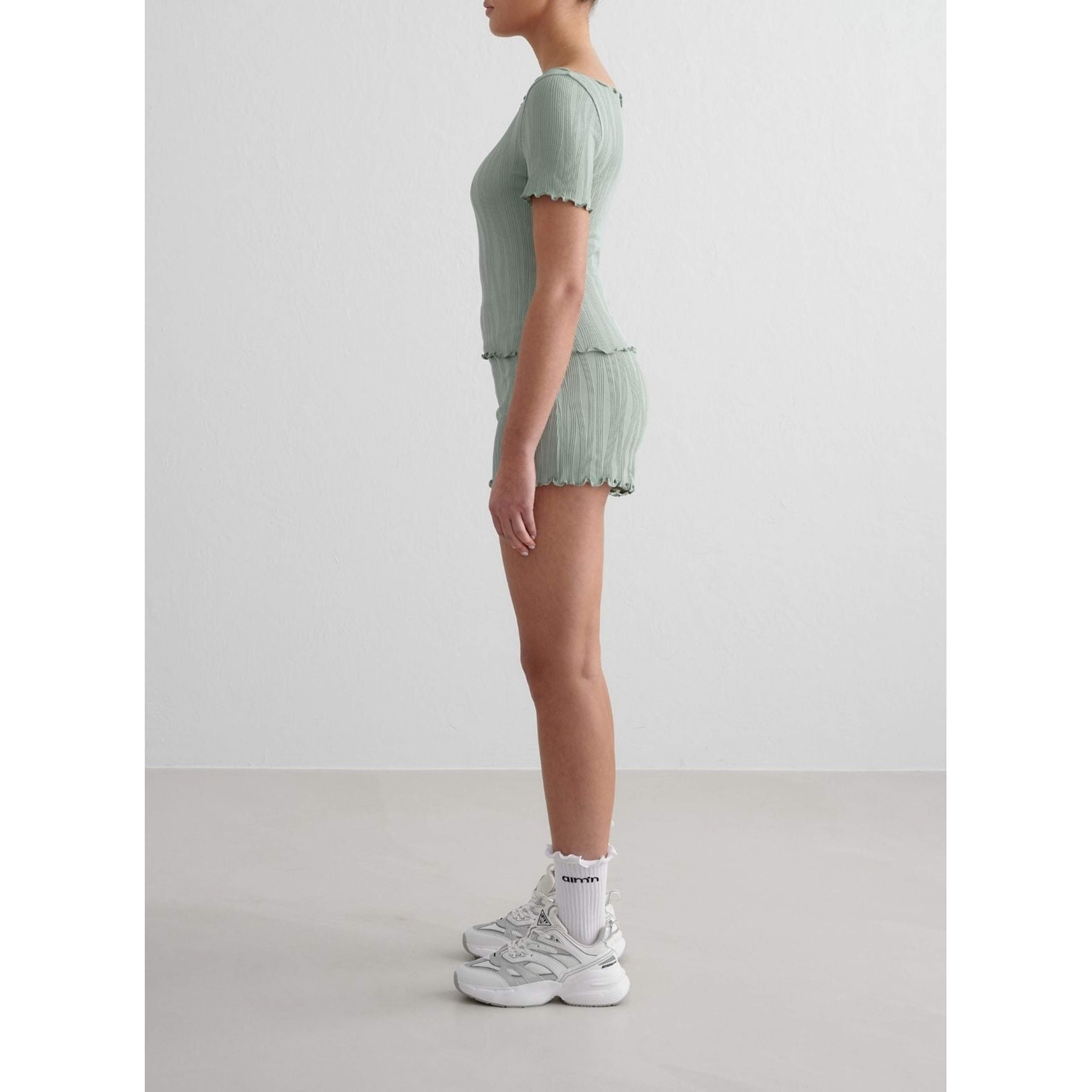 Aqua Tulip Short Sleeve Top