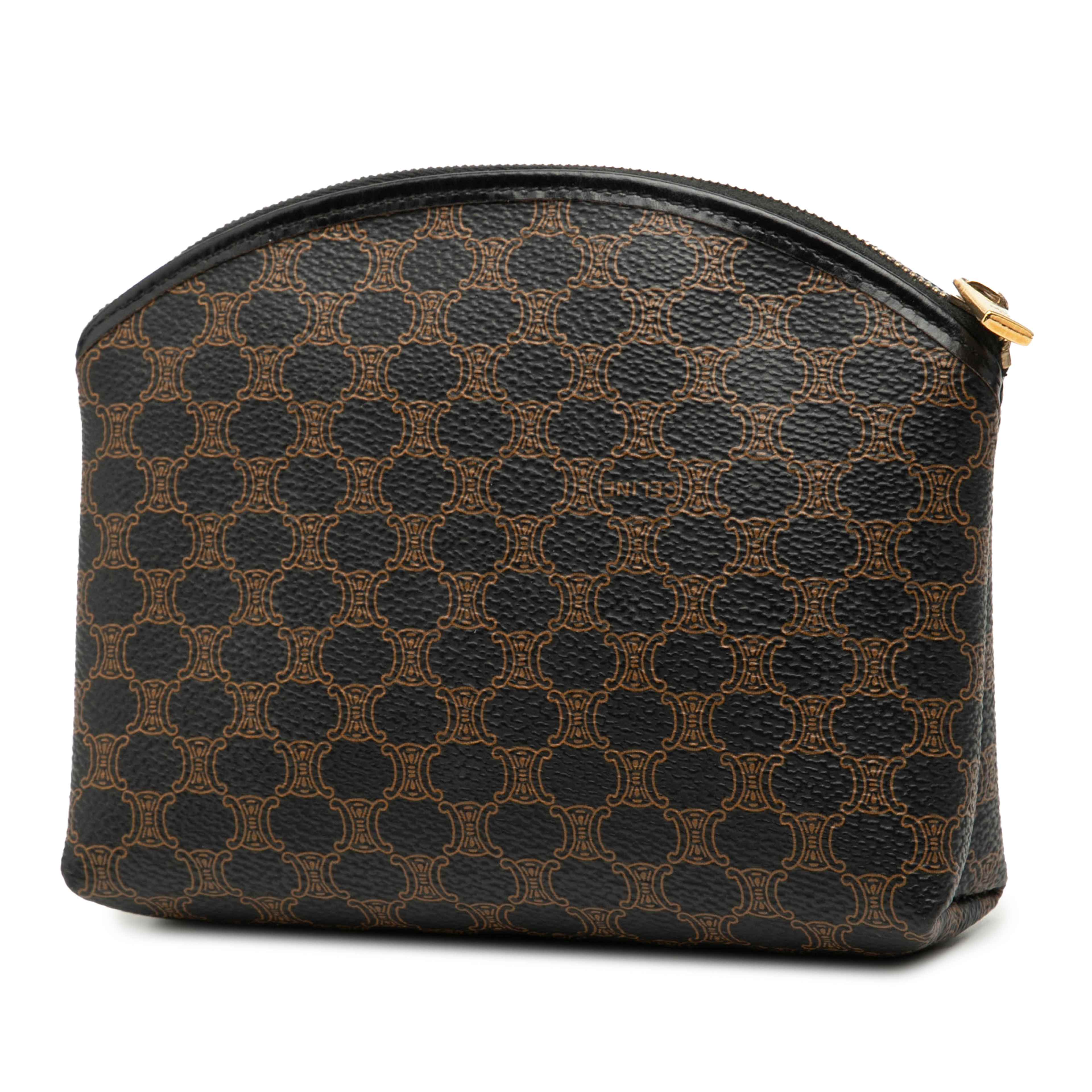 Celine Macadam Coated Canvas Pouch, från Luxclusif, i färgen black. Klicka för att öppna bilden i stort format