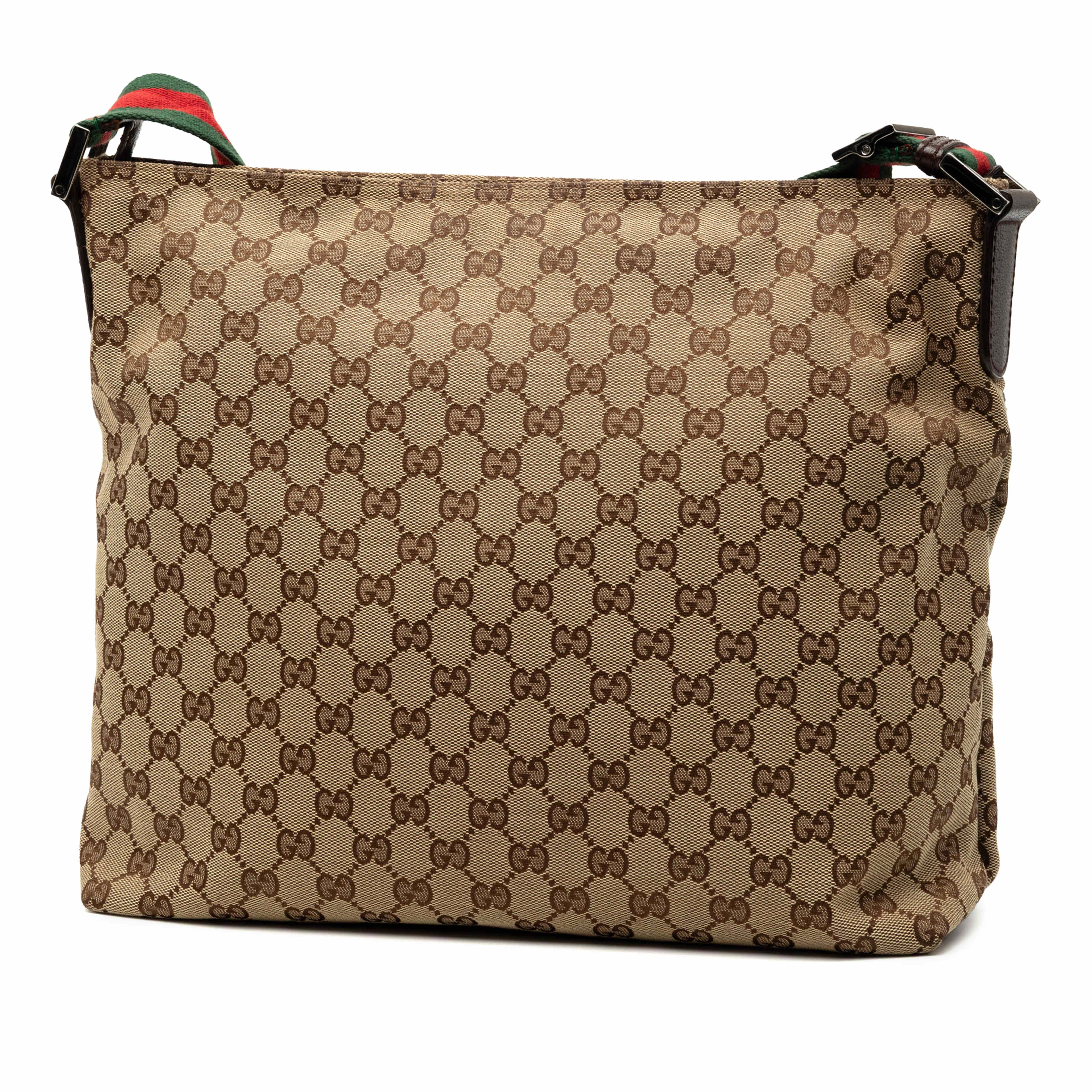 Gucci Gg Canvas Web Crossbody, från Luxclusif, i färgen beige. Klicka för att öppna bilden i stort format