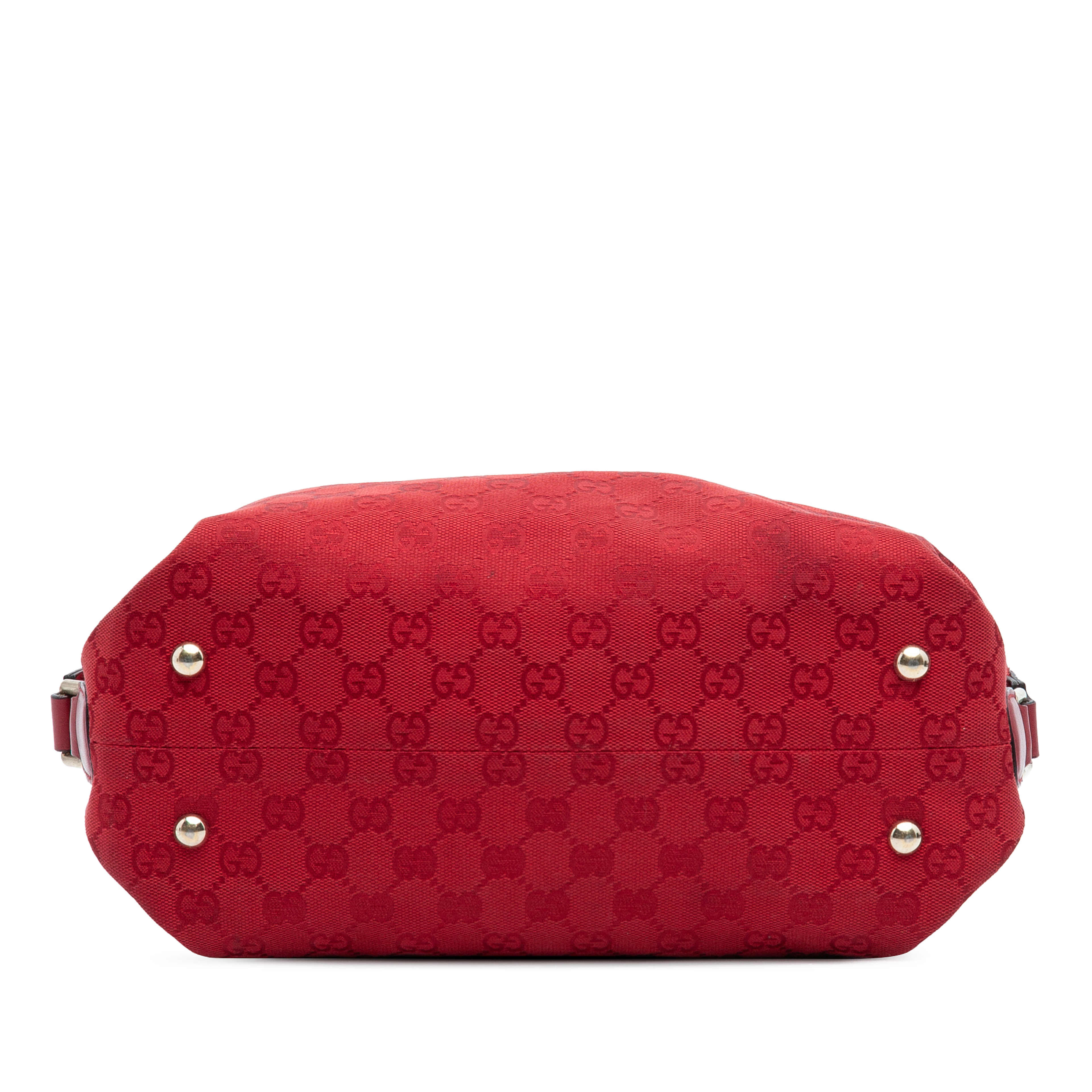 Gucci Gg Canvas Boston Bag, från Luxclusif, i färgen red. Klicka för att öppna bilden i stort format