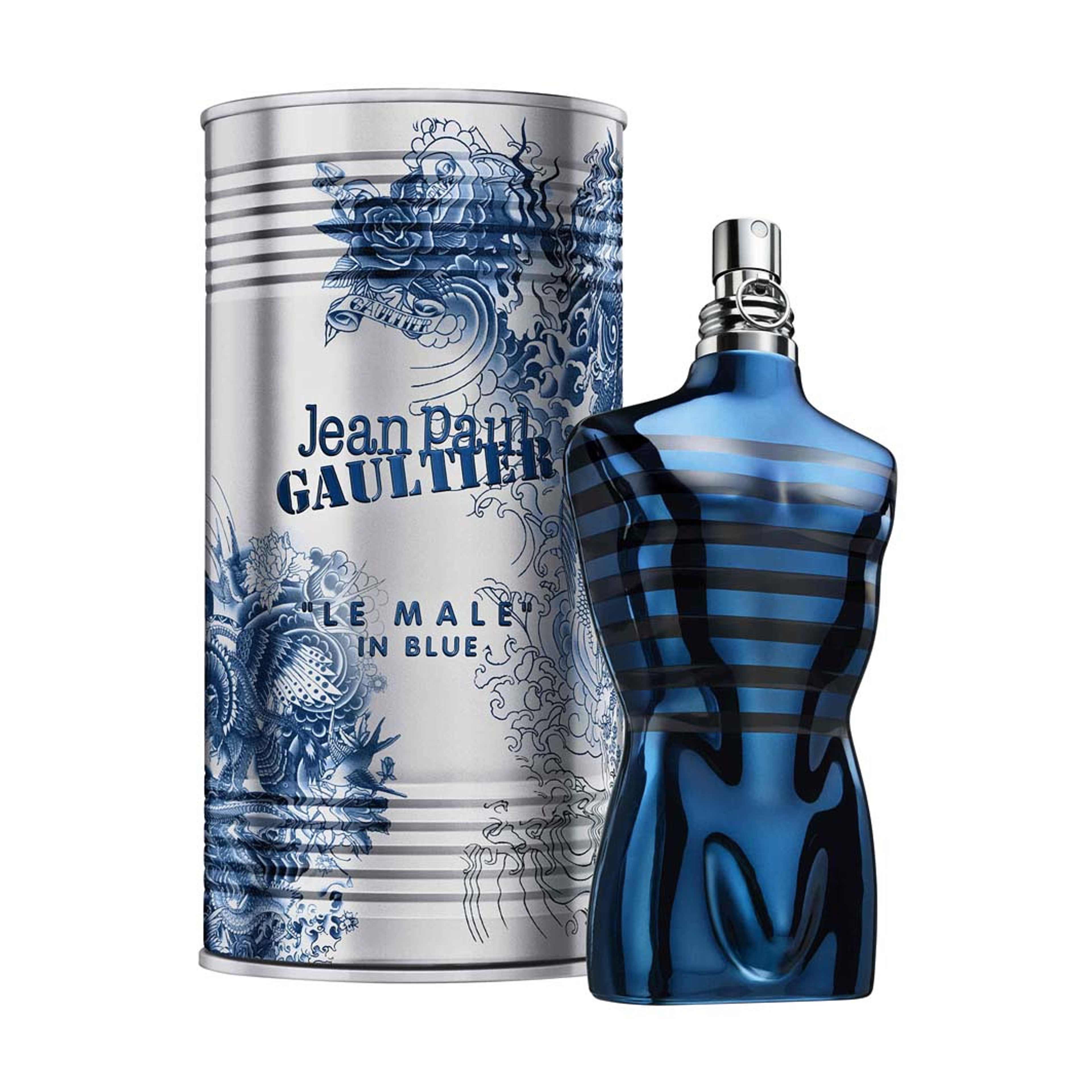 Le Male In Blue Eau de parfum, från Jean Paul Gaultier. Klicka för att öppna bilden i stort format