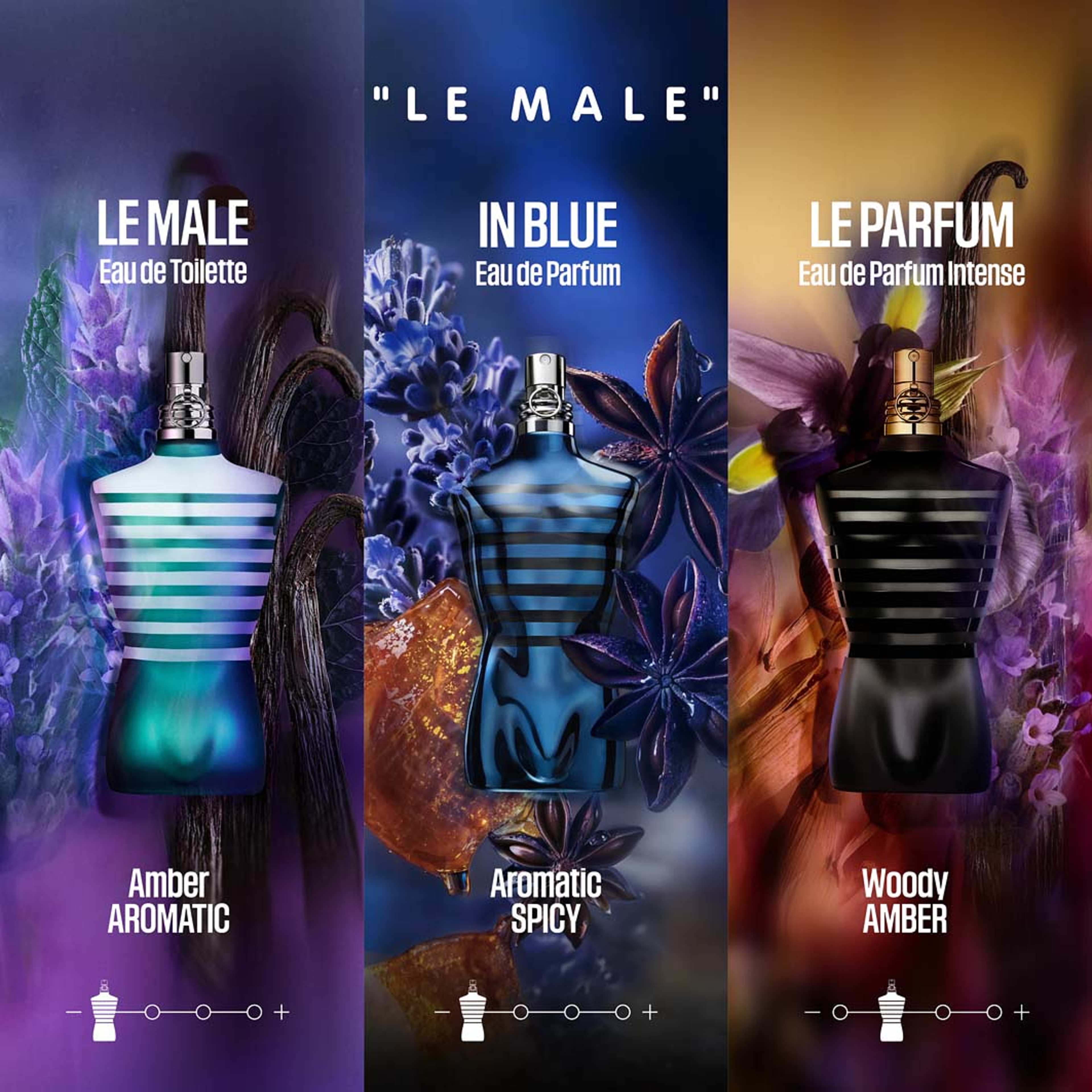 Le Male In Blue Eau de parfum, från Jean Paul Gaultier. Klicka för att öppna bilden i stort format