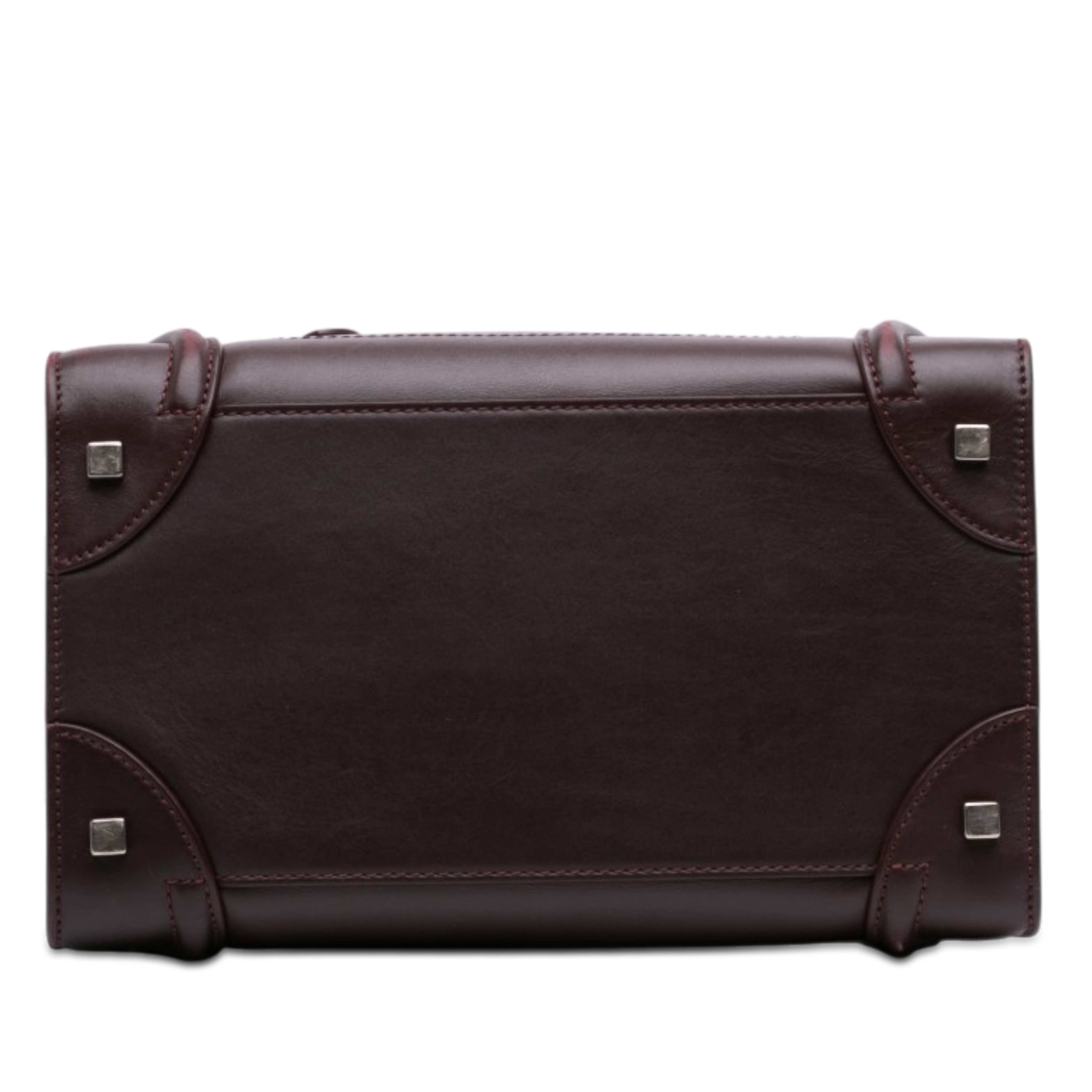 Celine Mini Smooth Calfskin Luggage Tote, från Luxclusif, i färgen röd. Klicka för att öppna bilden i stort format
