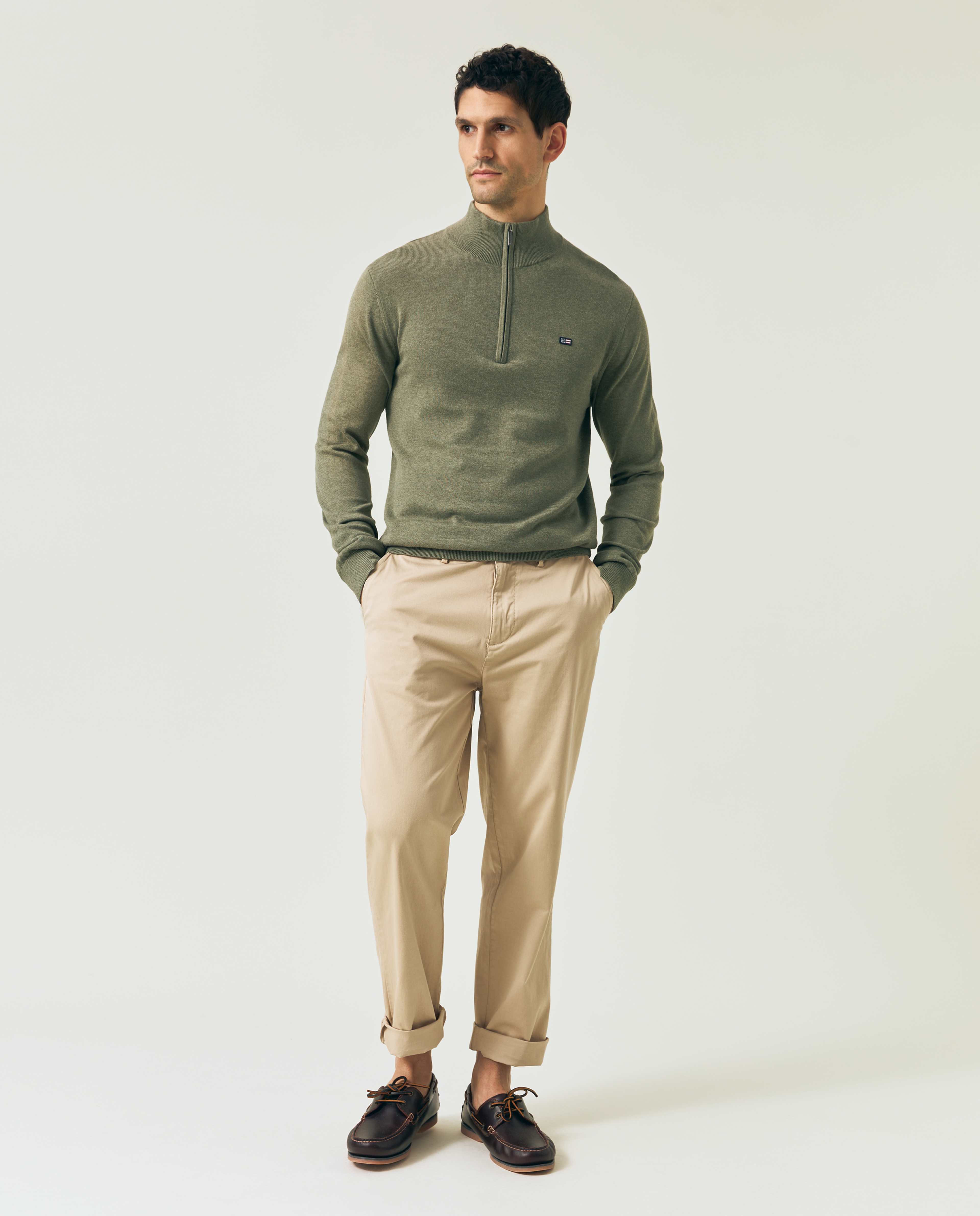 Cotton Half-zip Sweater