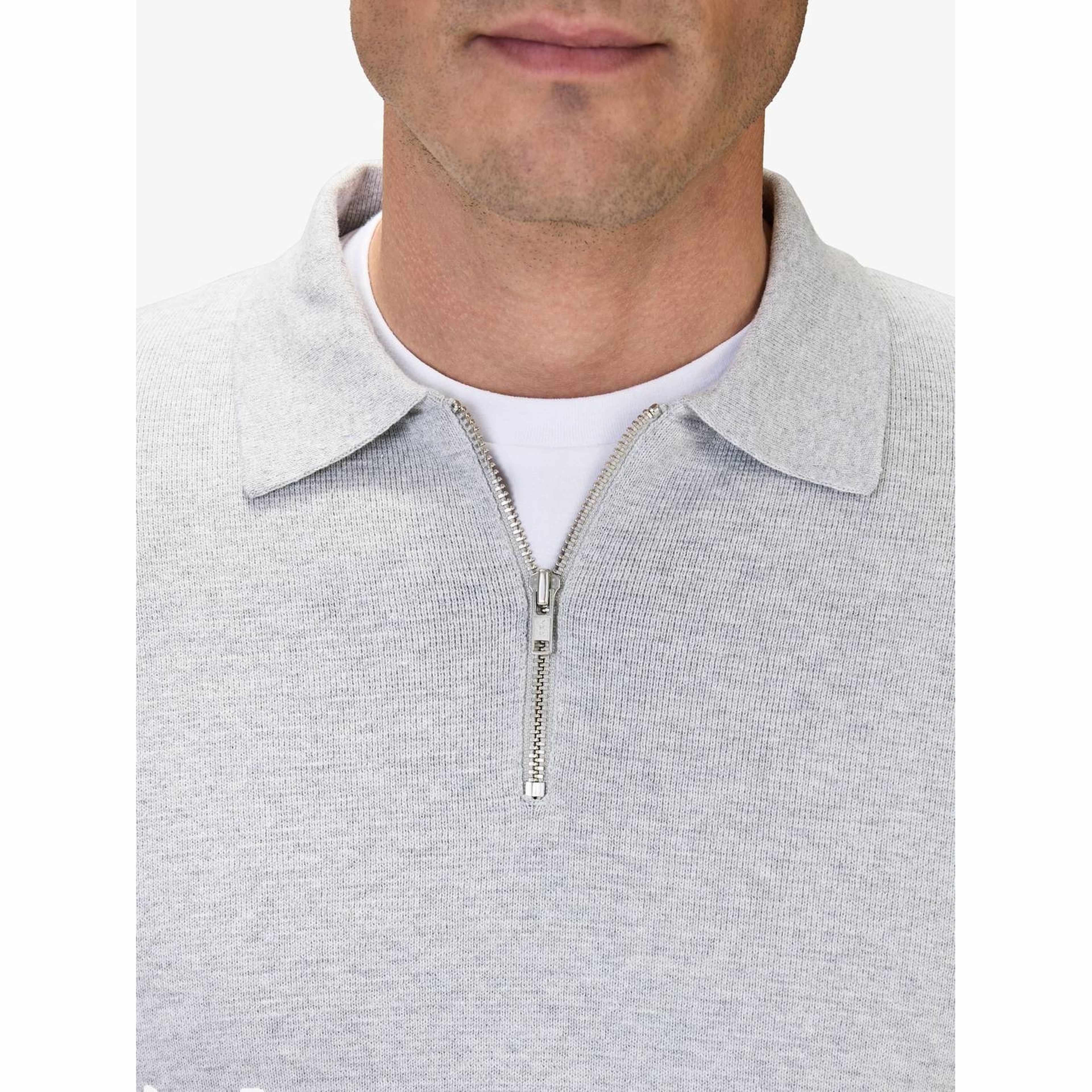 Cotton Plain Knitted Ls Half Zip (ilario)