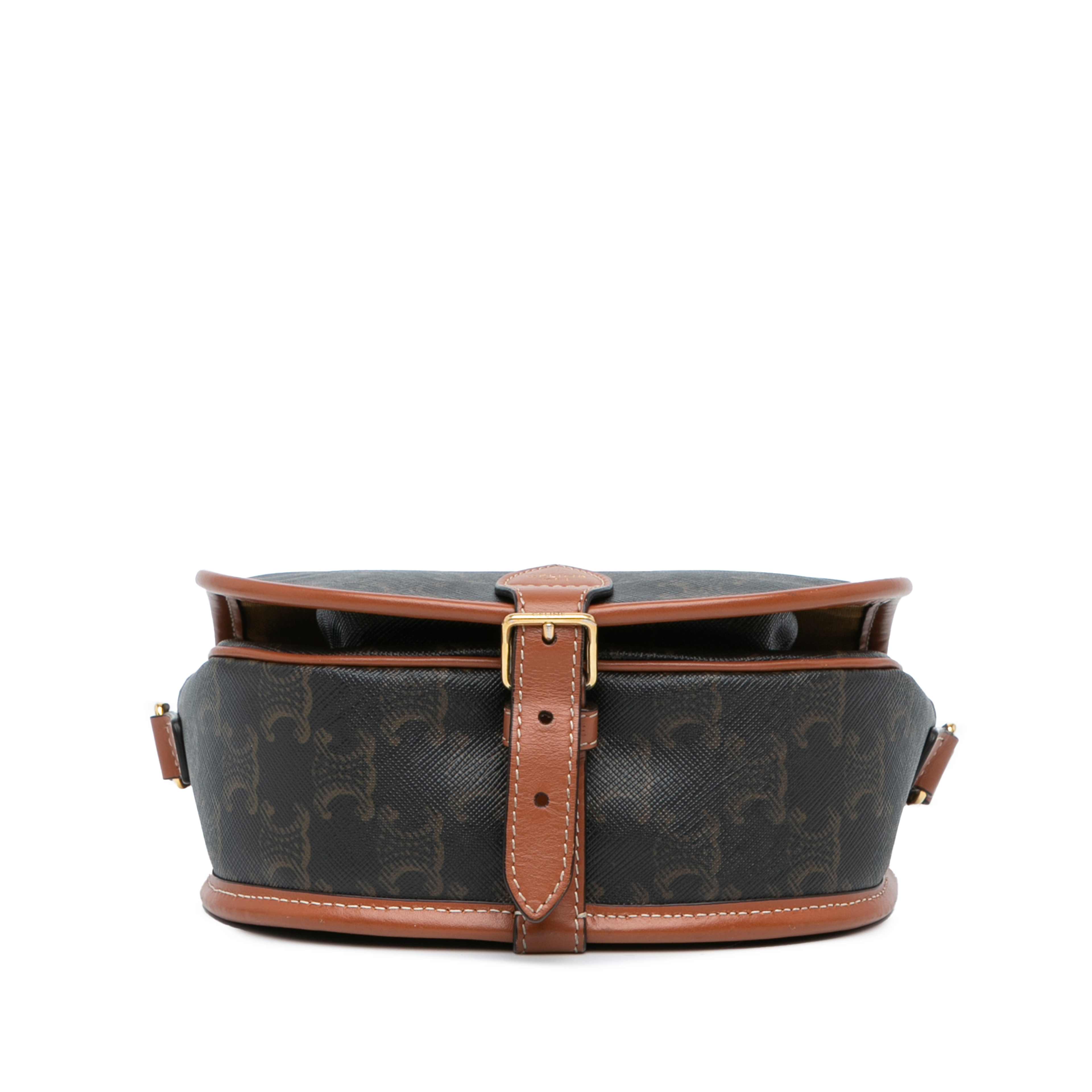 Celine Medium Triomphe Coated Canvas Folco Crossbody