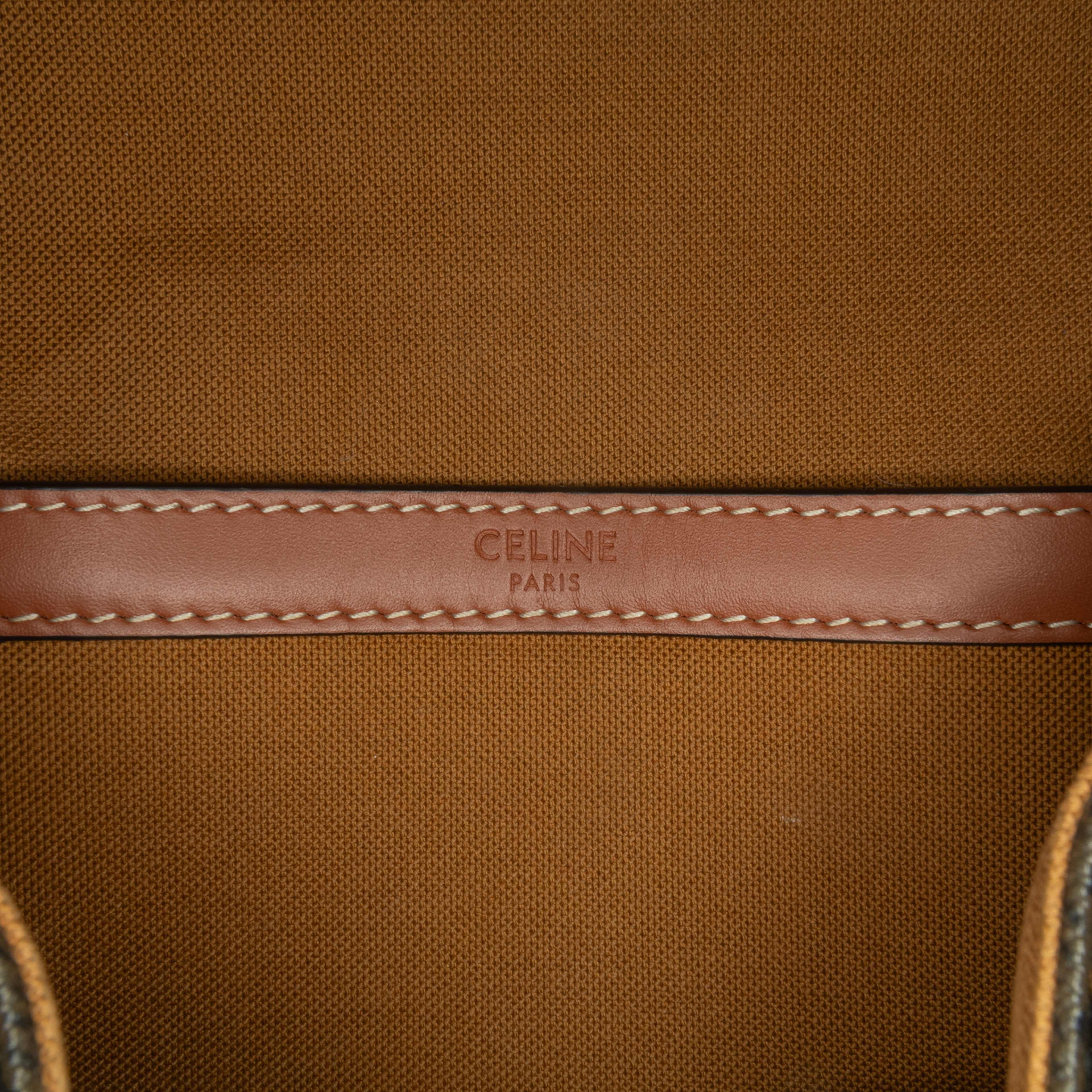 Celine Medium Triomphe Coated Canvas Folco Crossbody