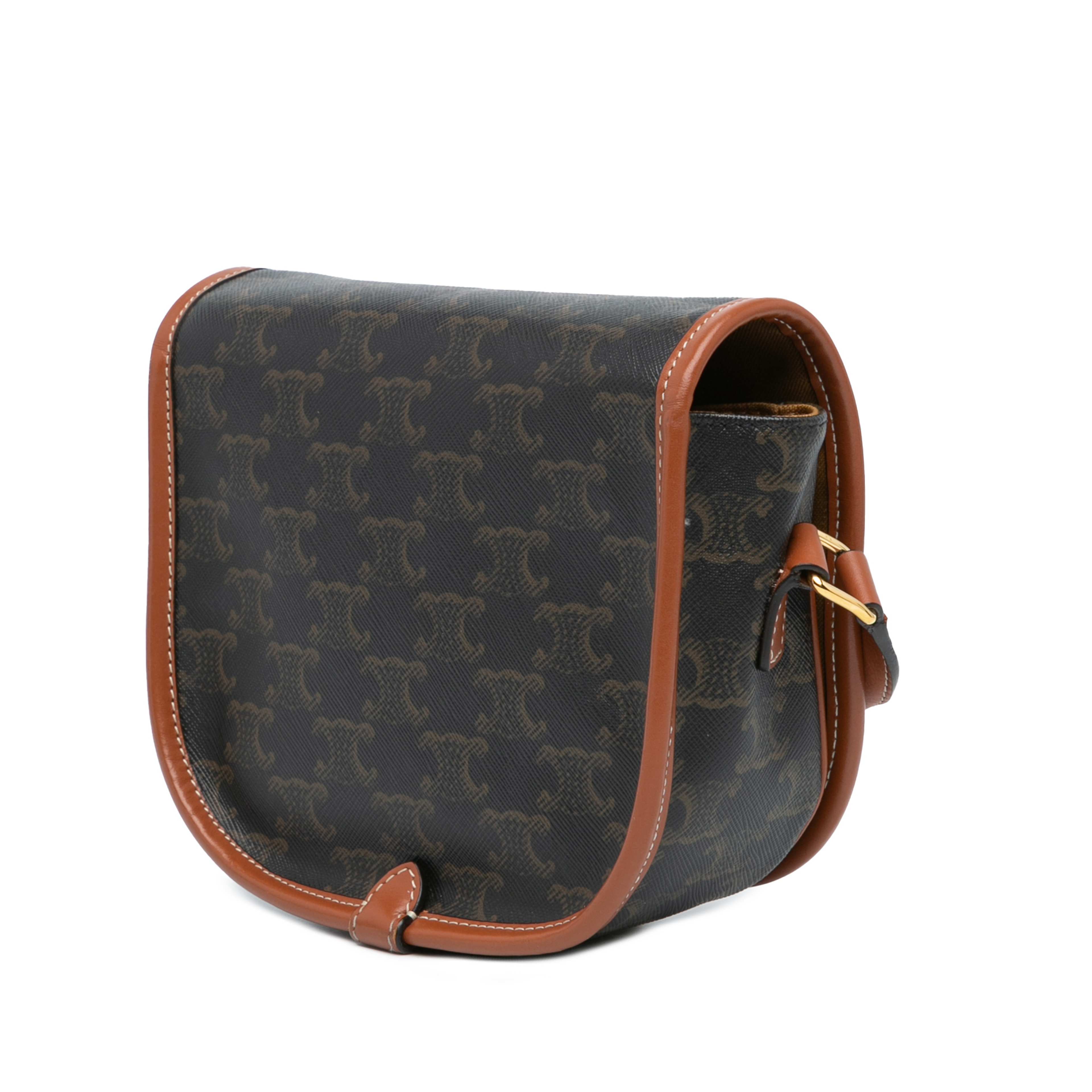 Celine Medium Triomphe Coated Canvas Folco Crossbody