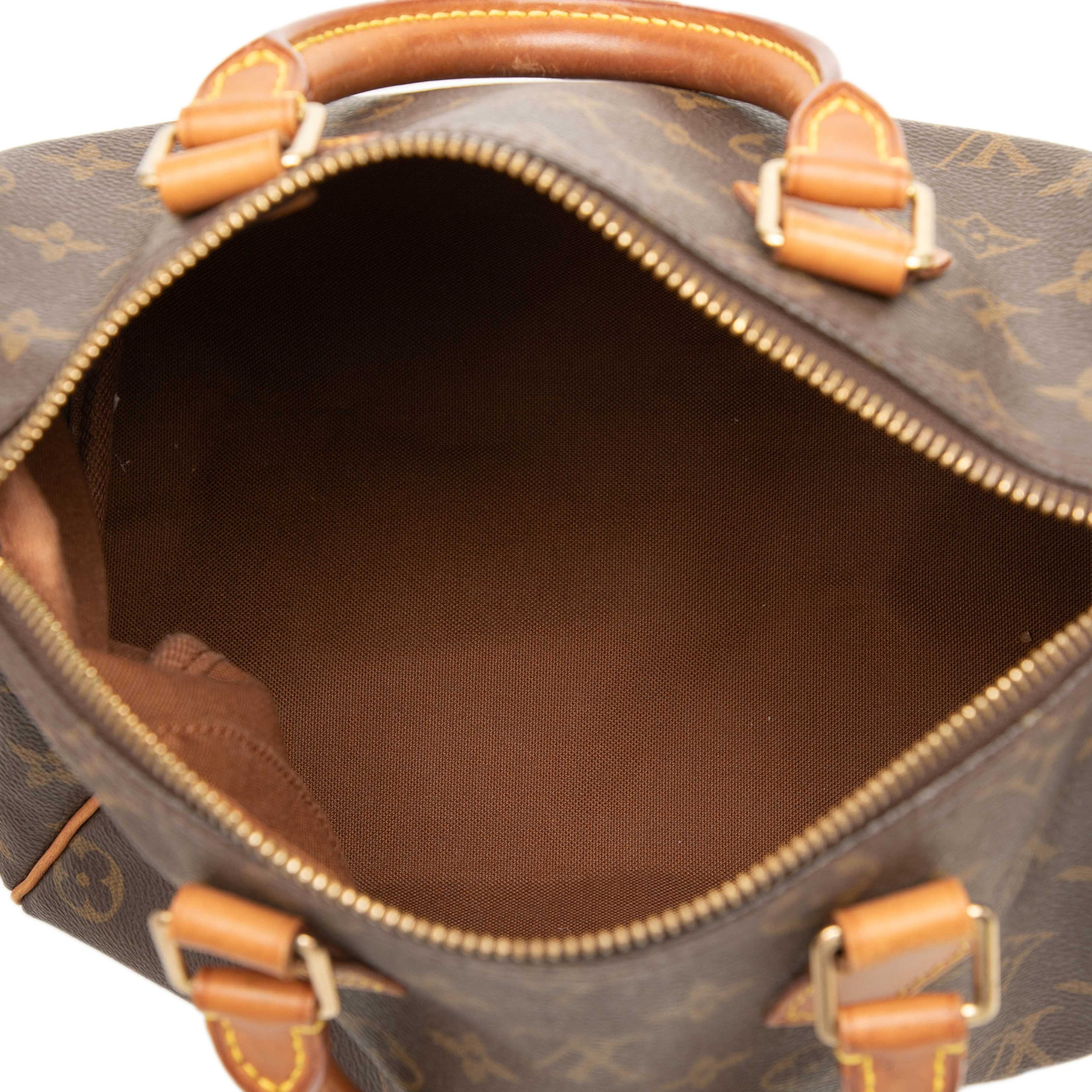 Louis Vuitton Monogram Speedy 25, från Luxclusif, i färgen brun. Klicka för att öppna bilden i stort format