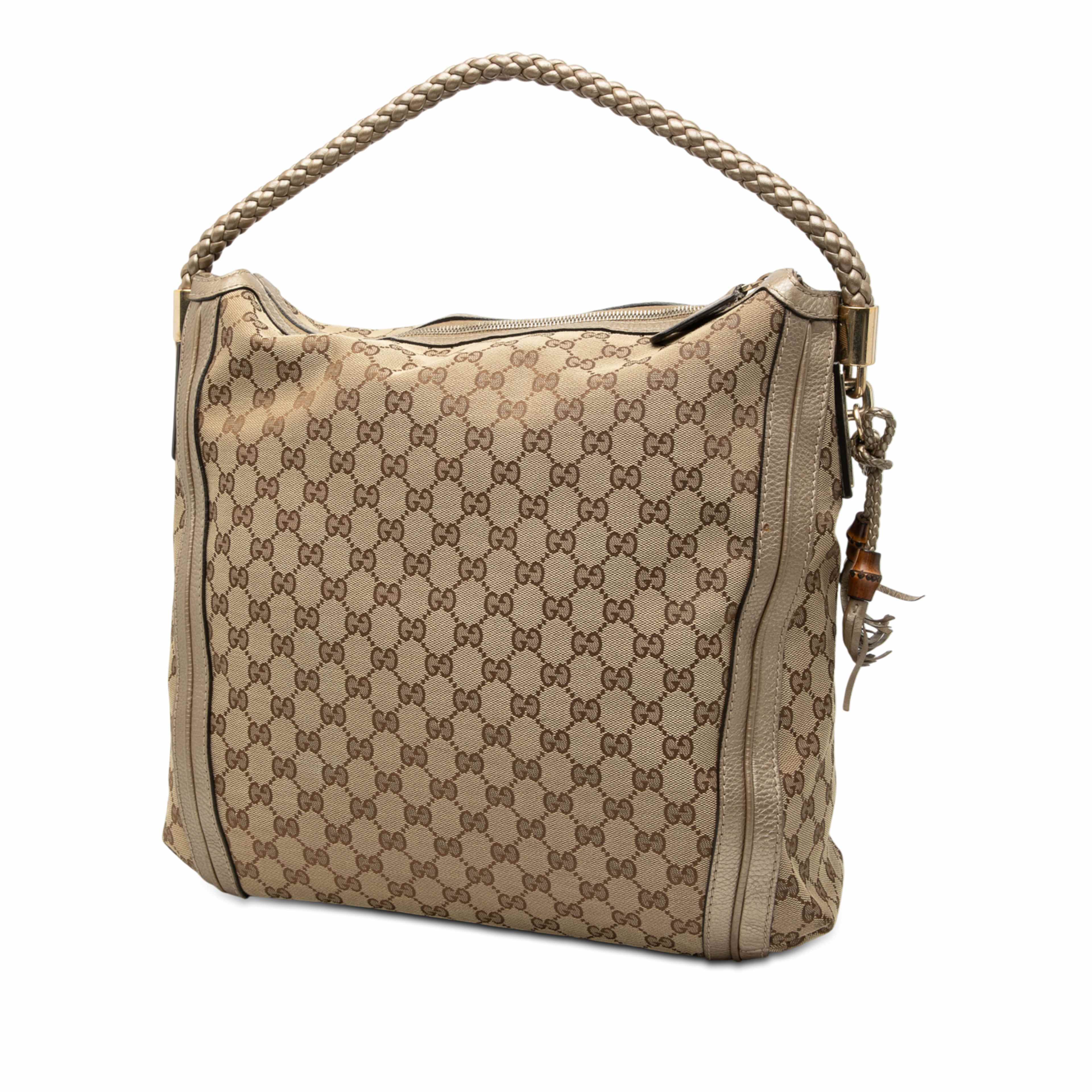Gucci Large Gg Canvas Bella Tote, från Luxclusif, i färgen beige. Klicka för att öppna bilden i stort format