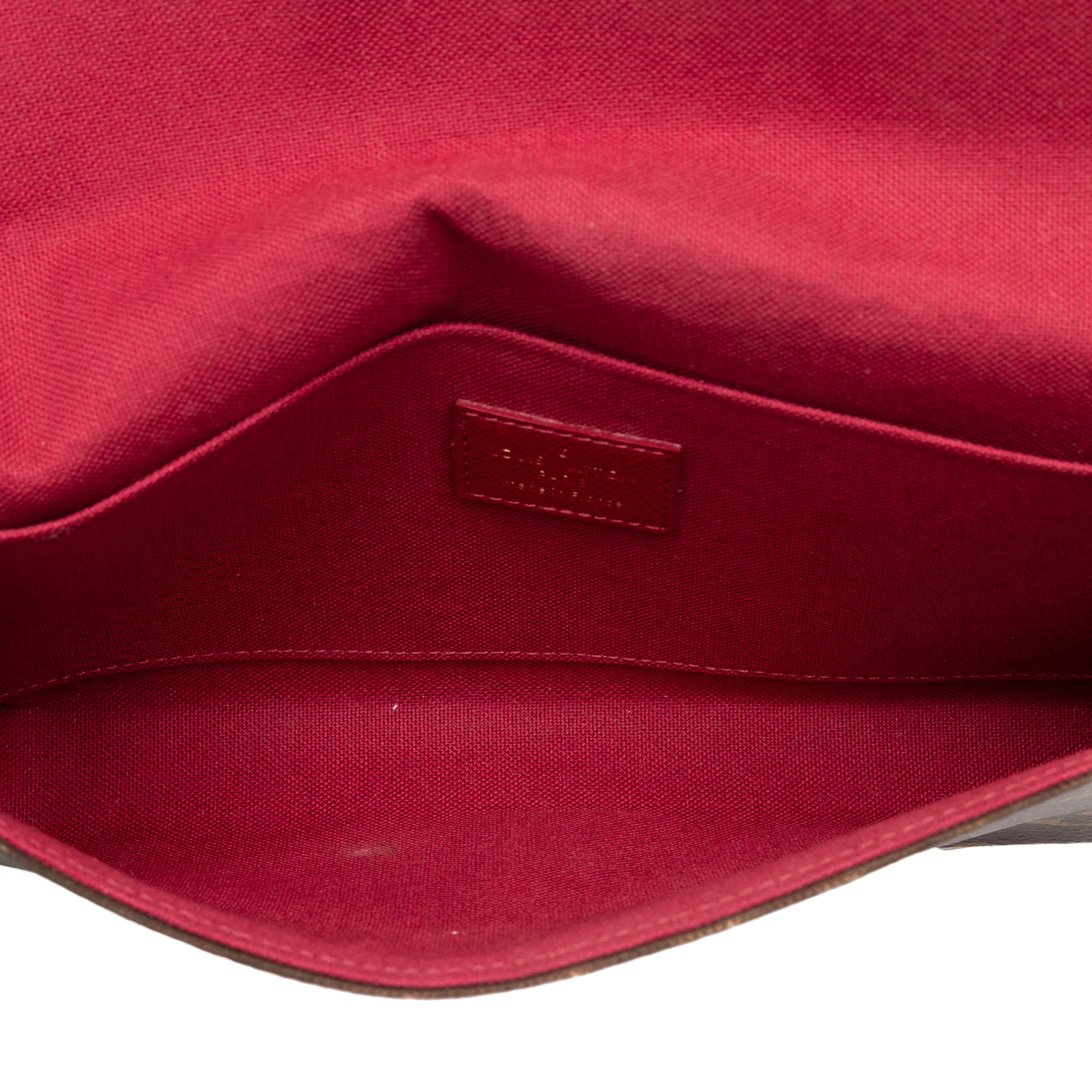 Louis Vuitton Monogram Pochette Felicie, från Luxclusif, i färgen brun. Klicka för att öppna bilden i stort format