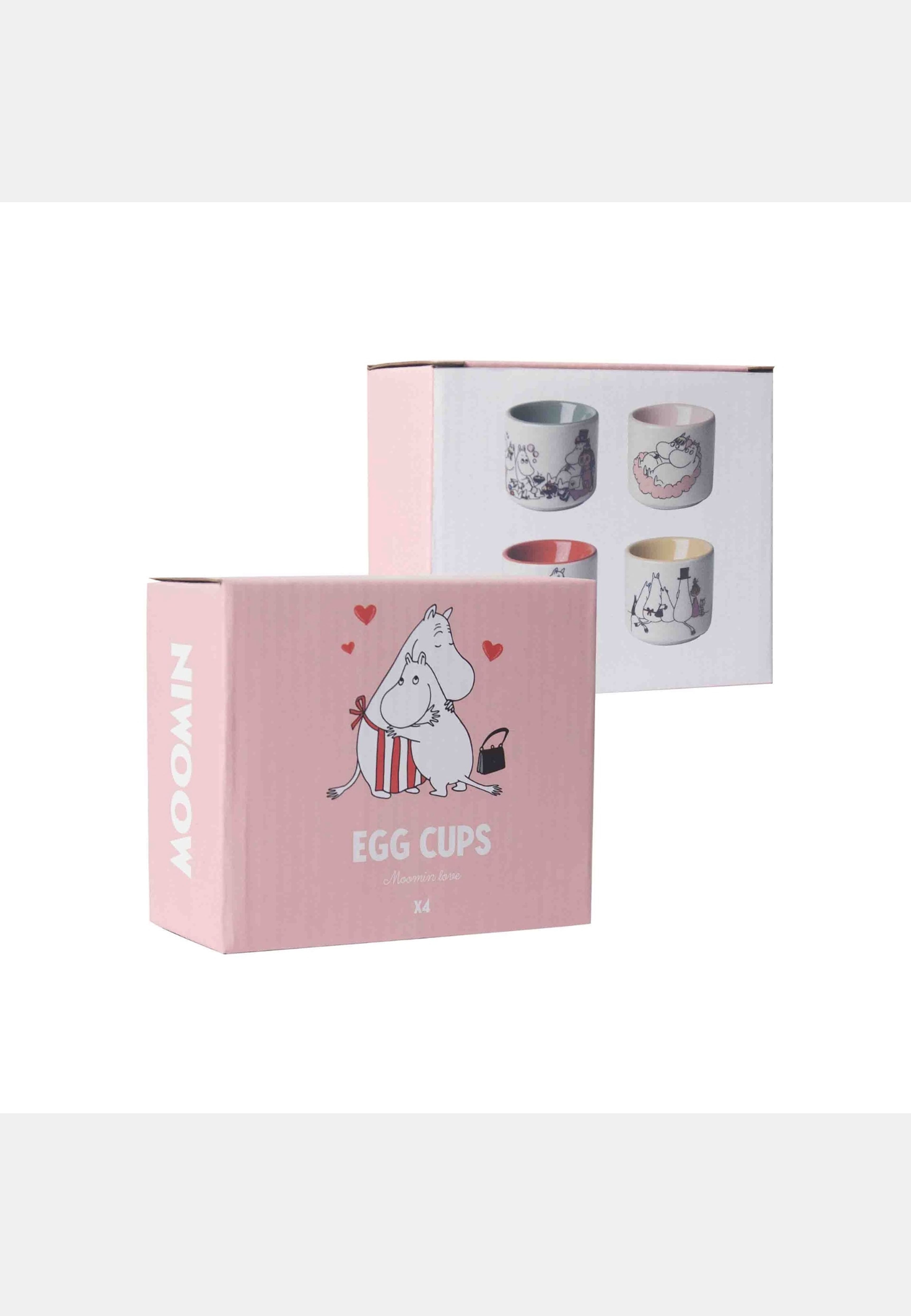 Äggkoppar Mumin Love, från Pluto Design, i färgen multi. Klicka för att öppna bilden i stort format