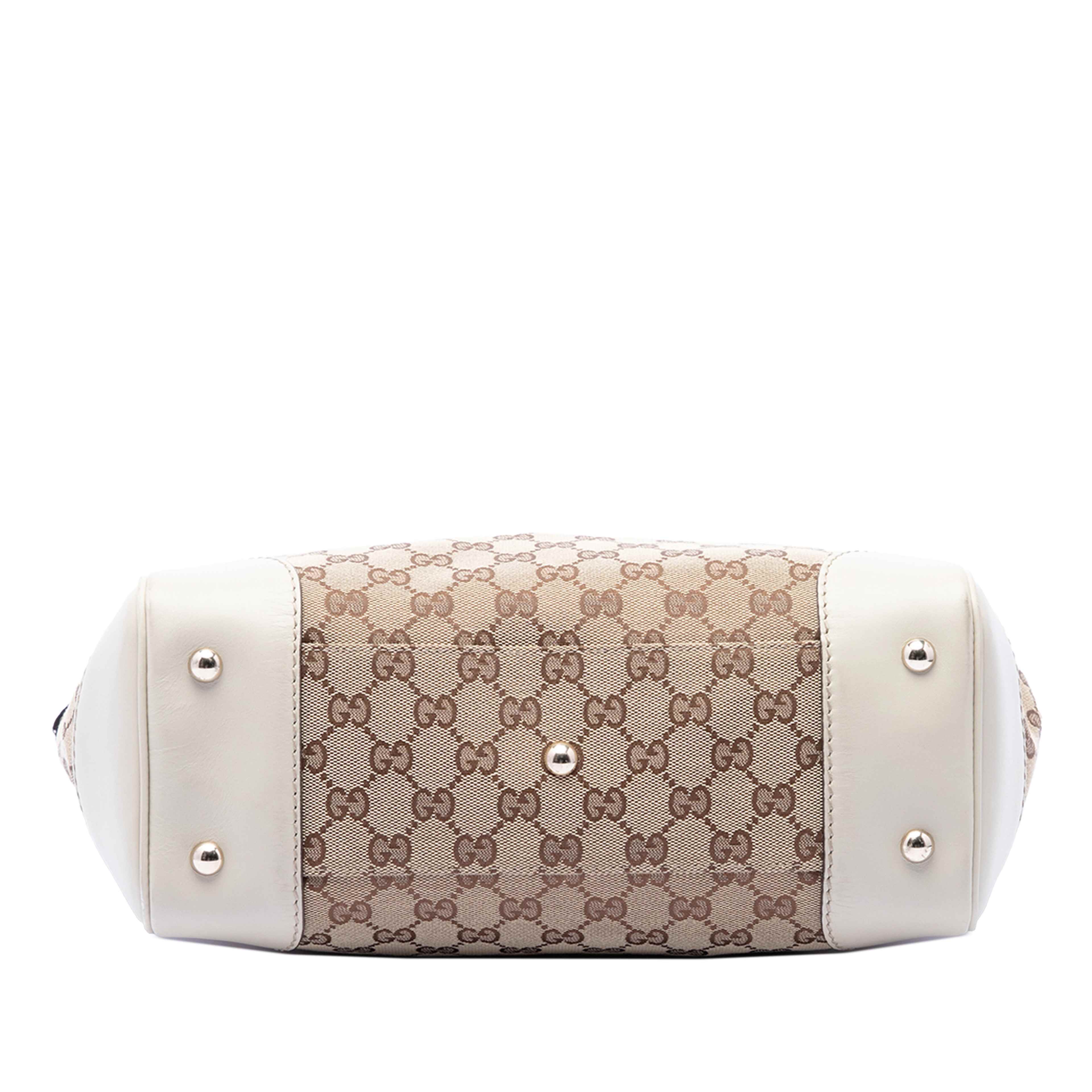 Gucci Gg Canvas Web Mayfair Tote, från Luxclusif, i färgen vit. Klicka för att öppna bilden i stort format