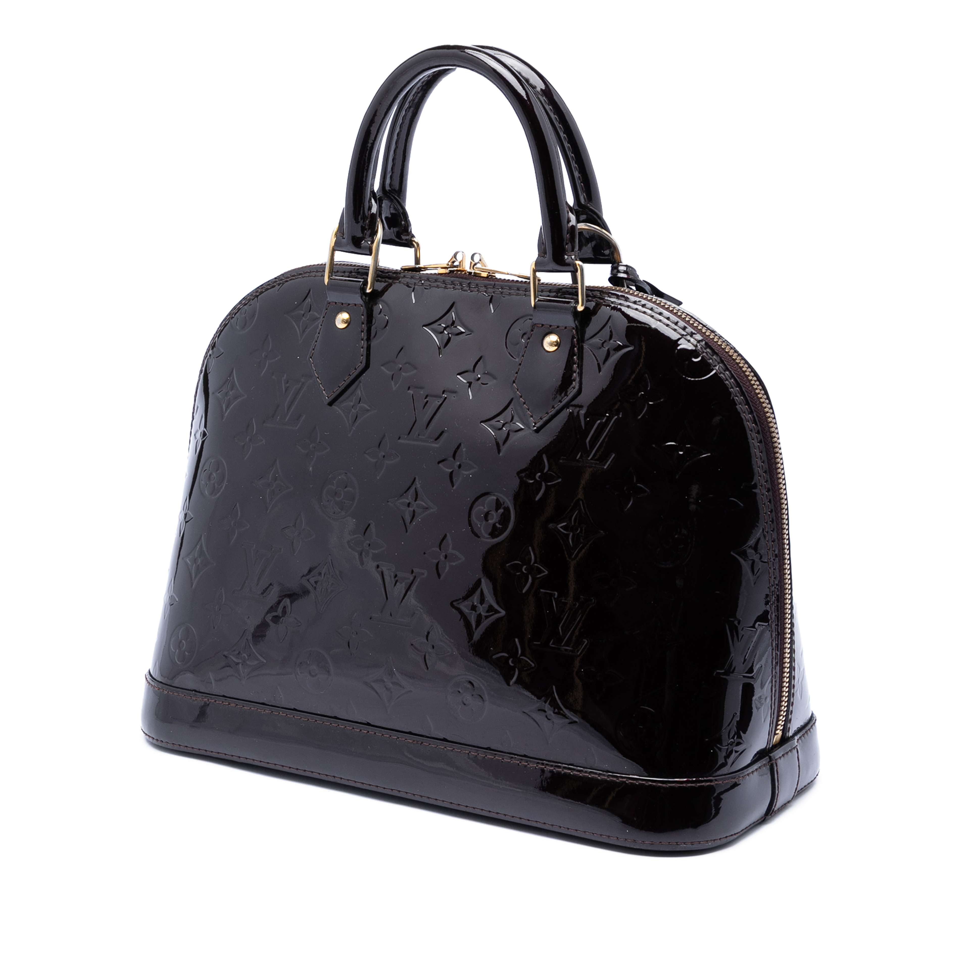 Louis Vuitton Monogram Vernis Alma Pm, från Luxclusif, i färgen plum. Klicka för att öppna bilden i stort format