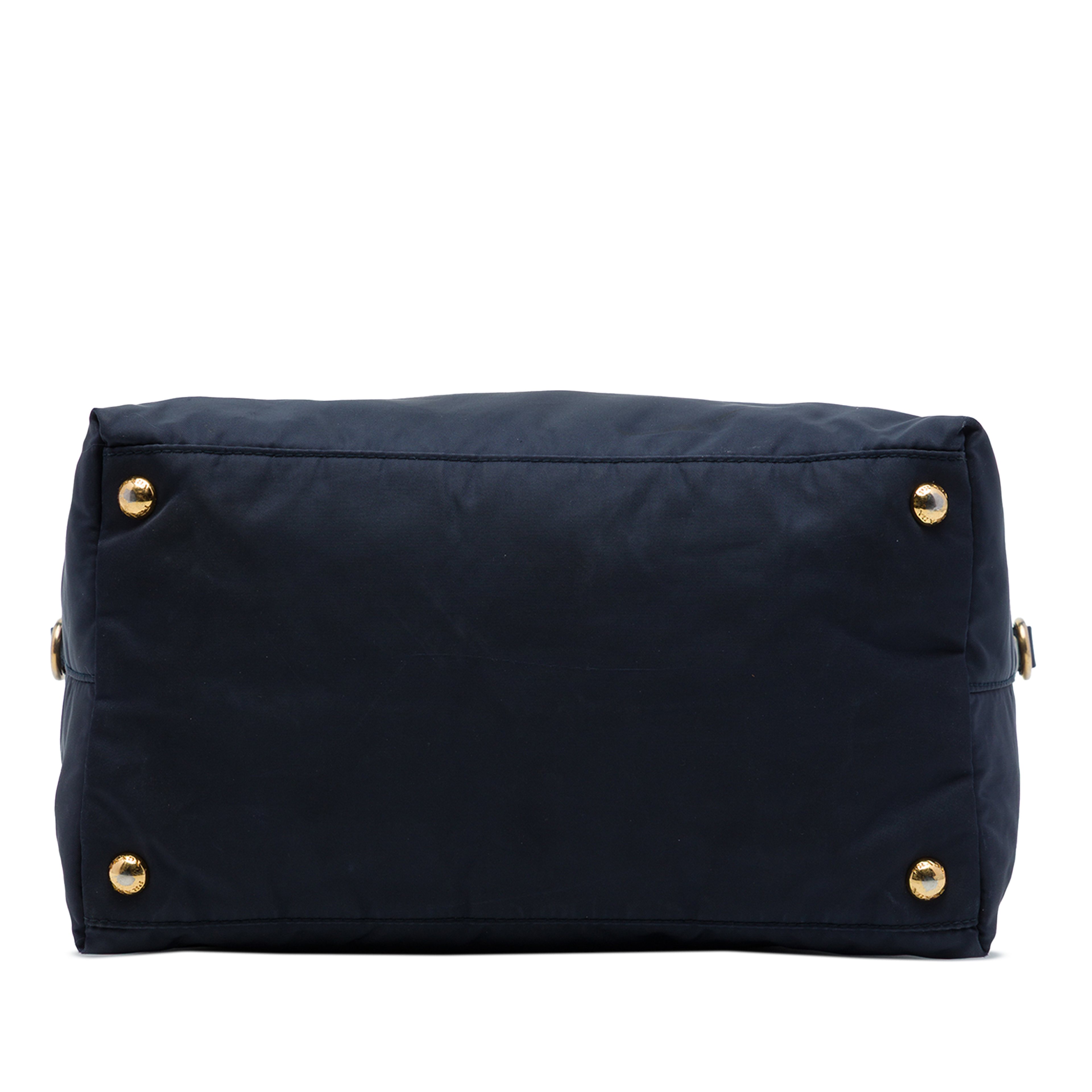 Prada Saffiano Trimmed Tessuto Satchel, från Luxclusif, i färgen blå. Klicka för att öppna bilden i stort format
