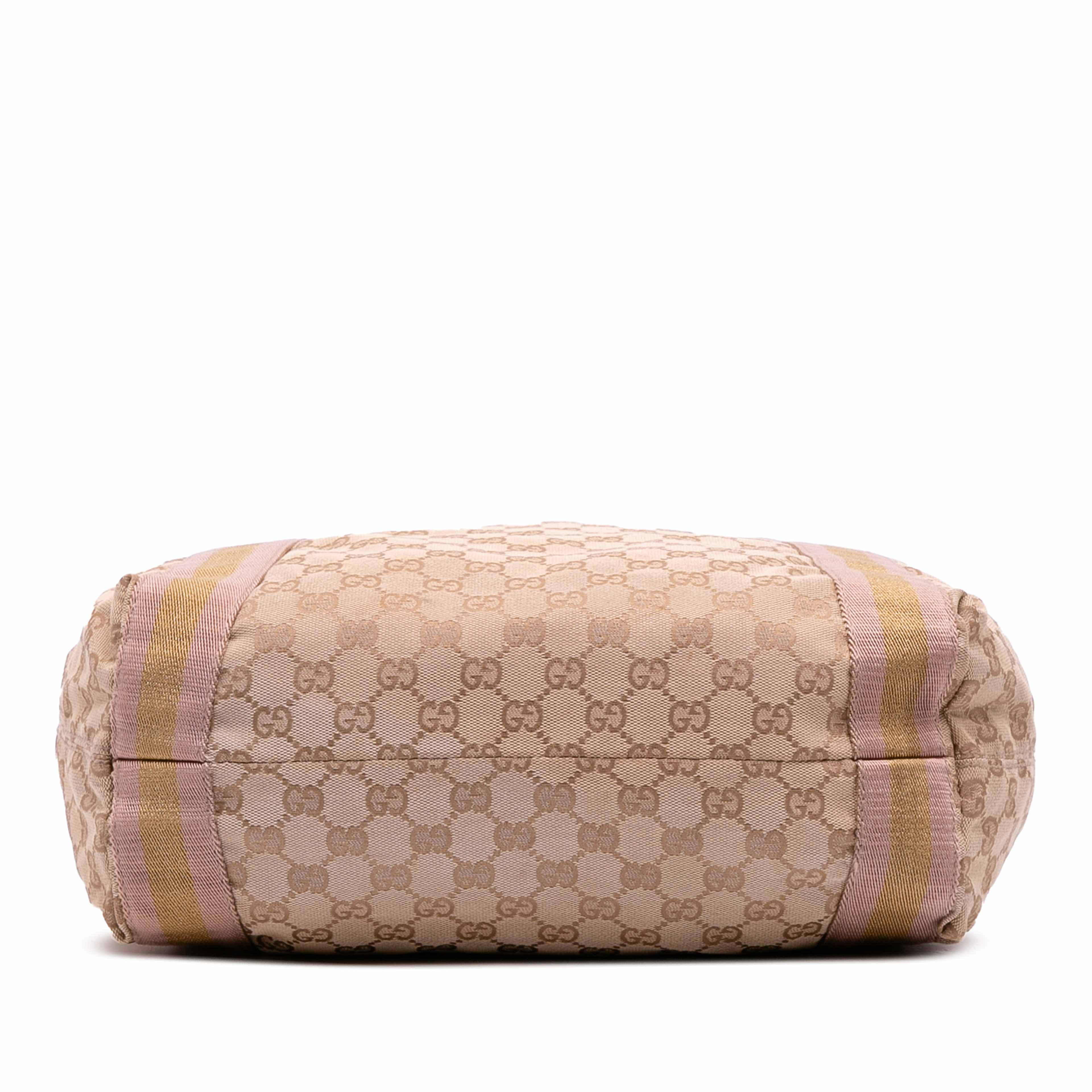 Gucci Gg Canvas Web Tote, från Luxclusif, i färgen beige. Klicka för att öppna bilden i stort format