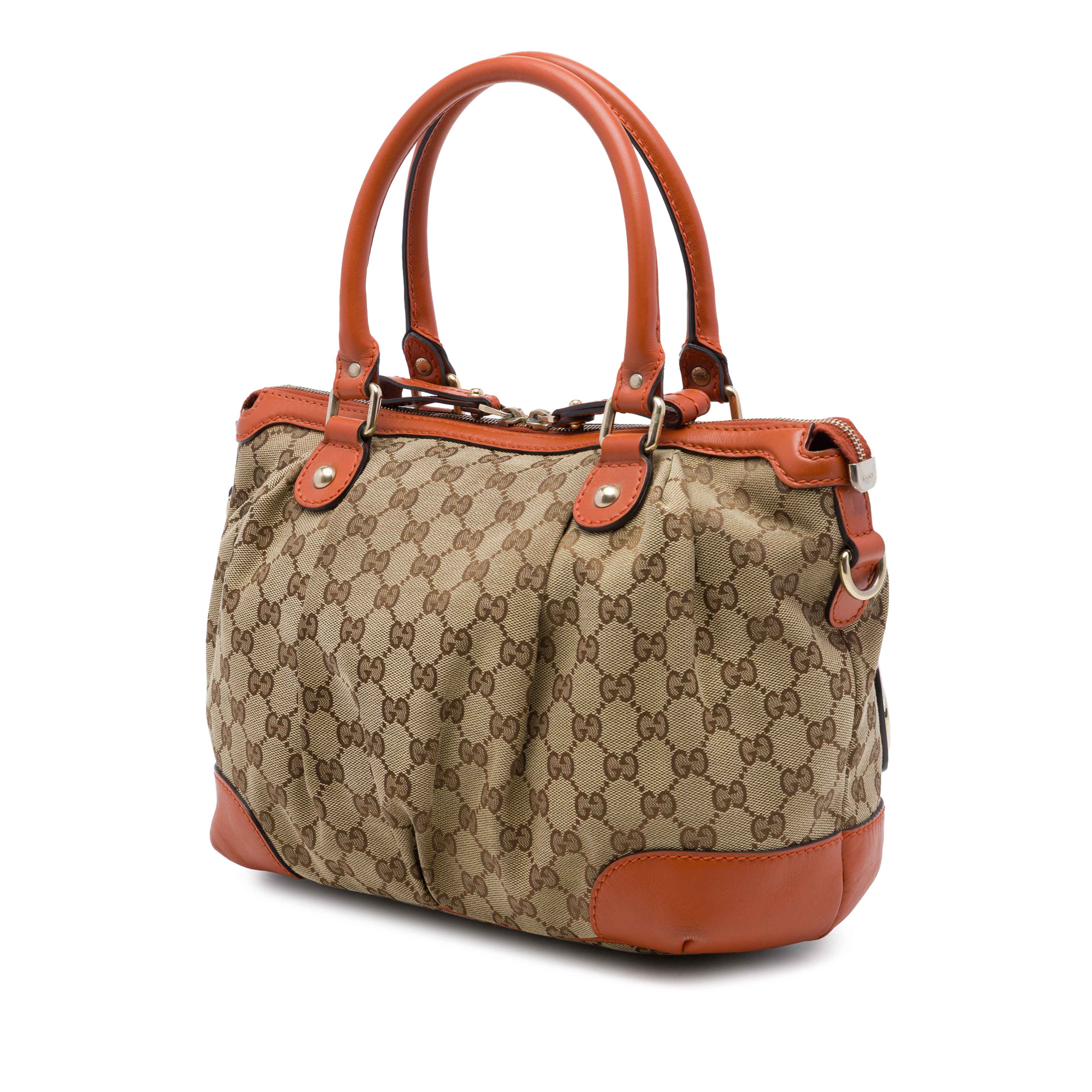 Gucci Gg Canvas Sukey Satchel, från Luxclusif, i färgen orange. Klicka för att öppna bilden i stort format