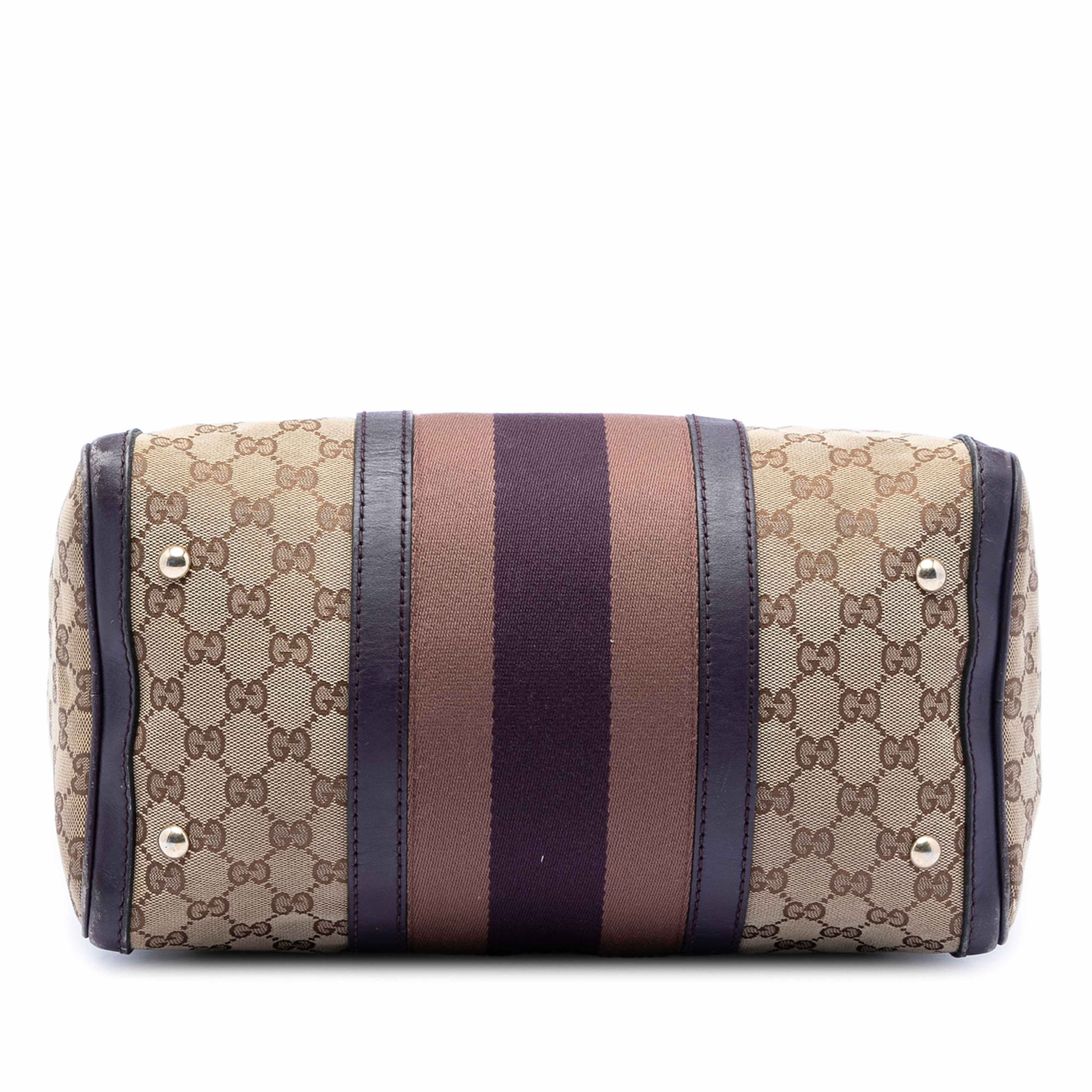 Gucci Medium Gg Canvas Web Joy Boston Bag, från Luxclusif, i färgen beige. Klicka för att öppna bilden i stort format