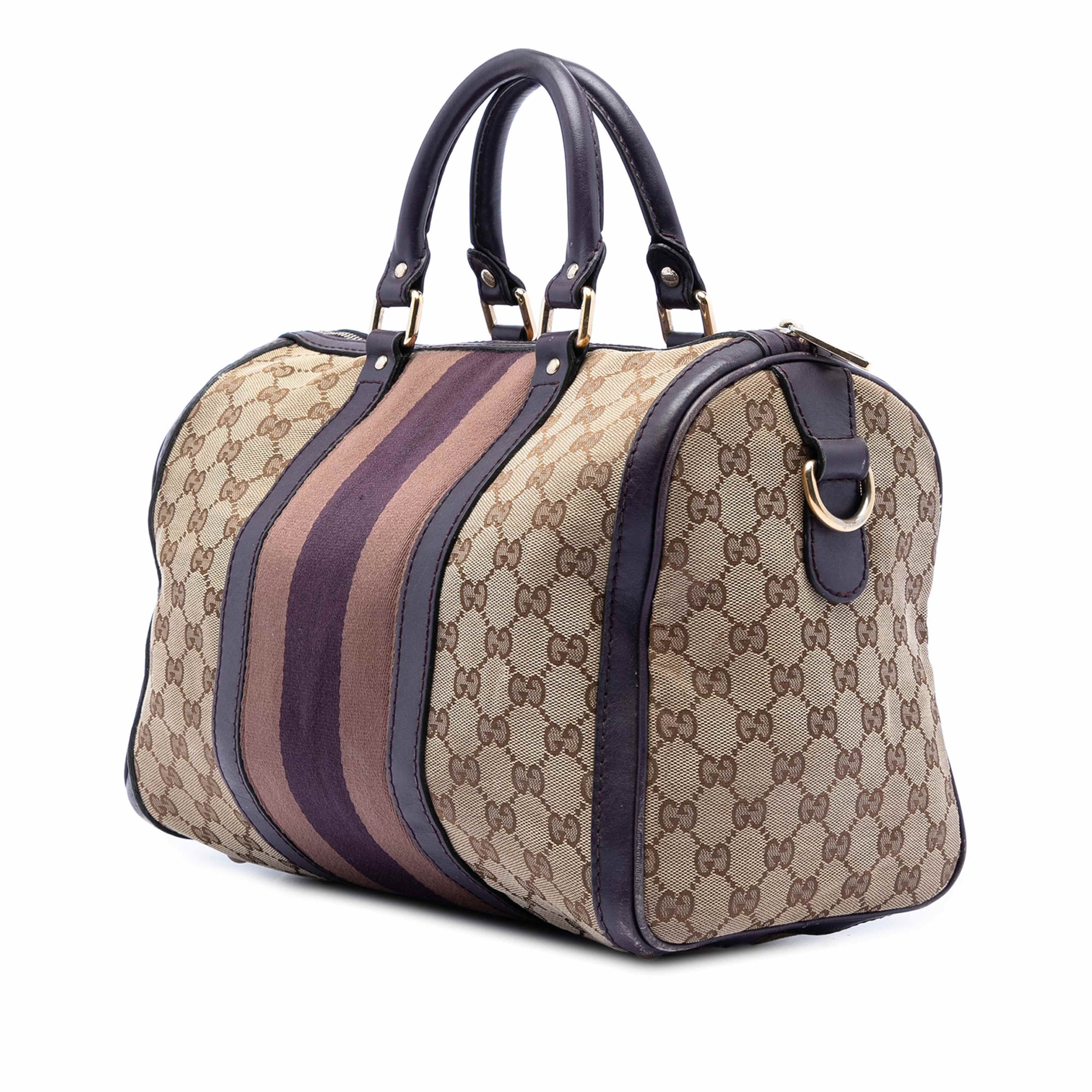 Gucci Medium Gg Canvas Web Joy Boston Bag, från Luxclusif, i färgen beige. Klicka för att öppna bilden i stort format