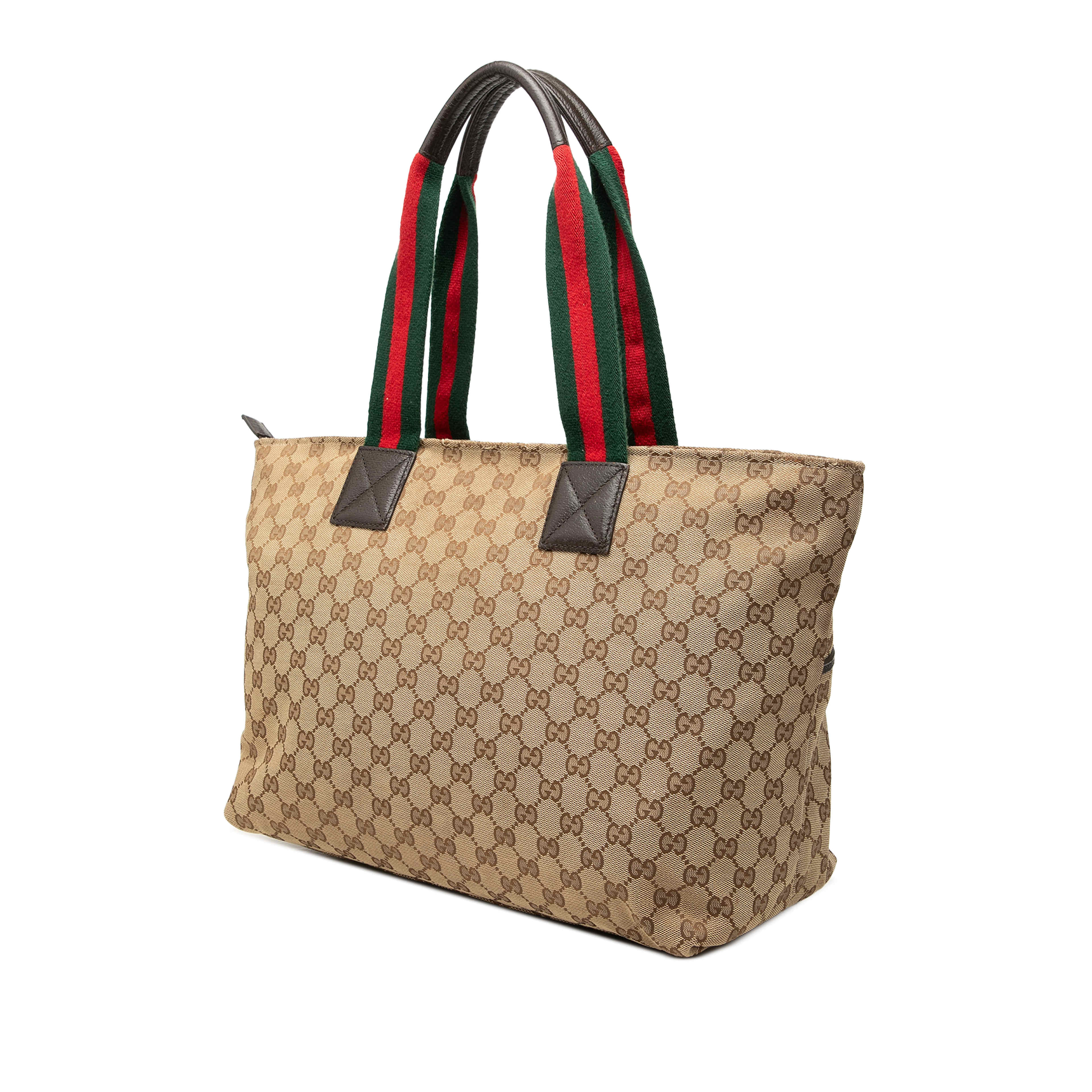Gucci Gg Canvas Web Tote, från Luxclusif, i färgen beige. Klicka för att öppna bilden i stort format