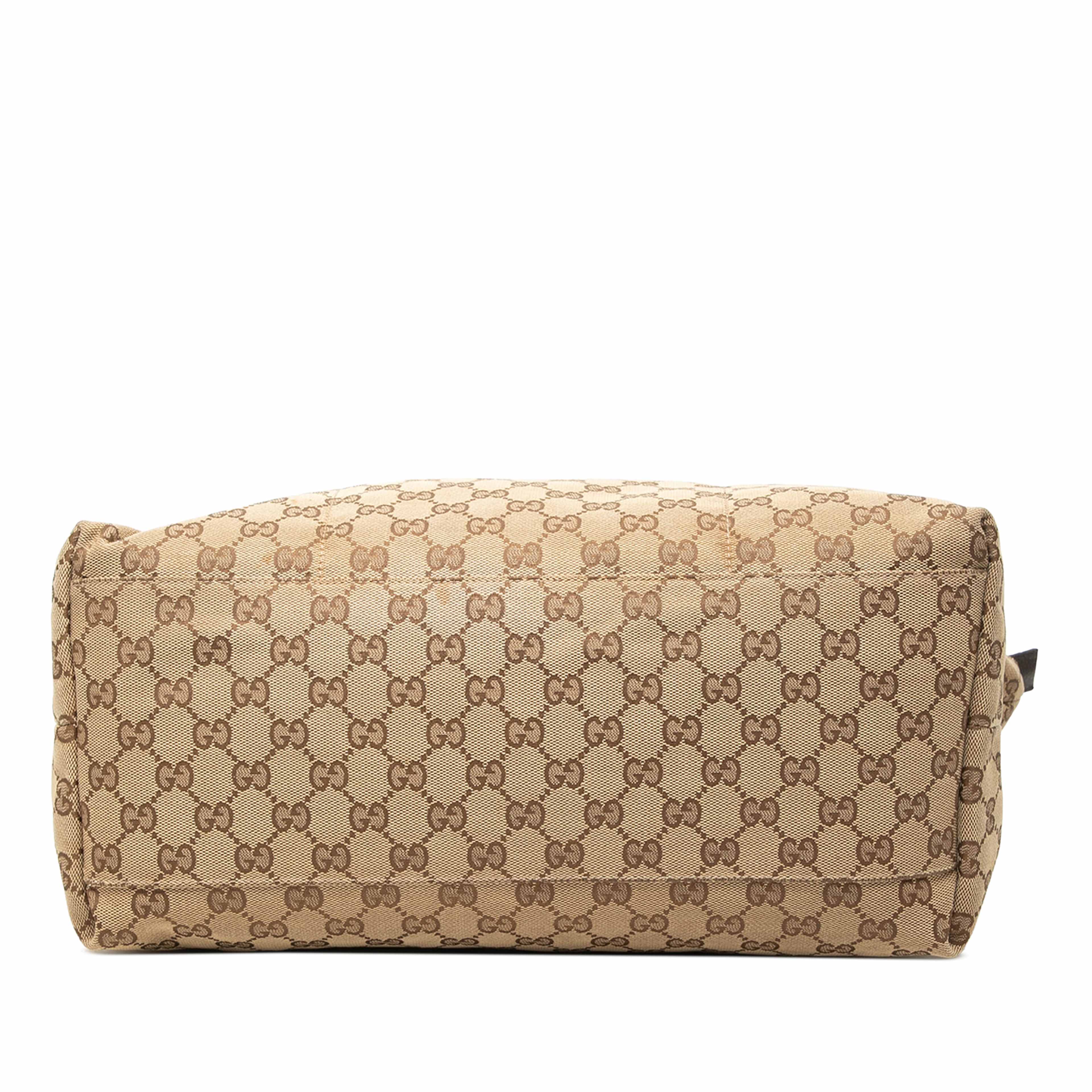 Gucci Gg Canvas Web Tote, från Luxclusif, i färgen beige. Klicka för att öppna bilden i stort format