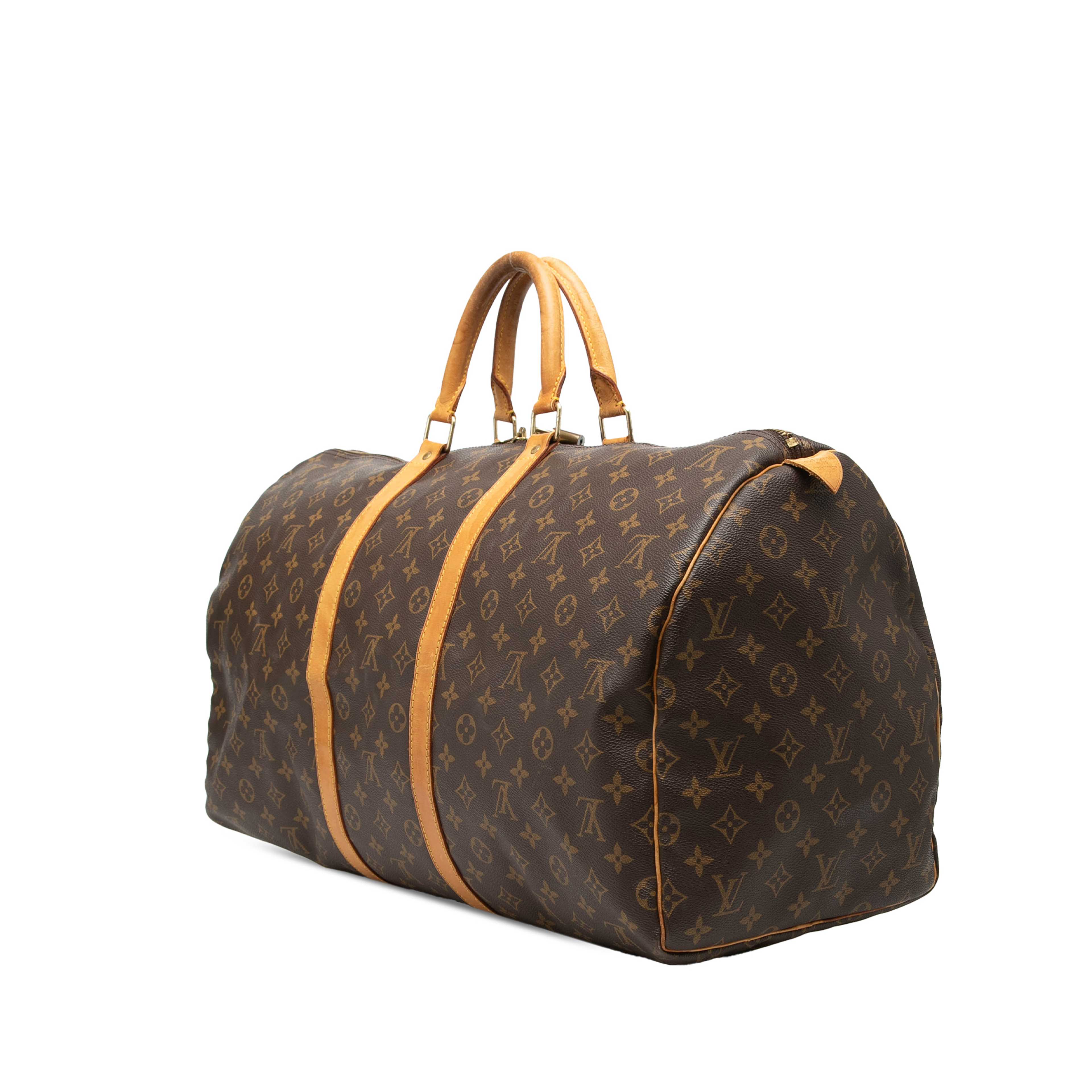 Louis Vuitton Monogram Keepall 55, från Luxclusif, i färgen brun. Klicka för att öppna bilden i stort format