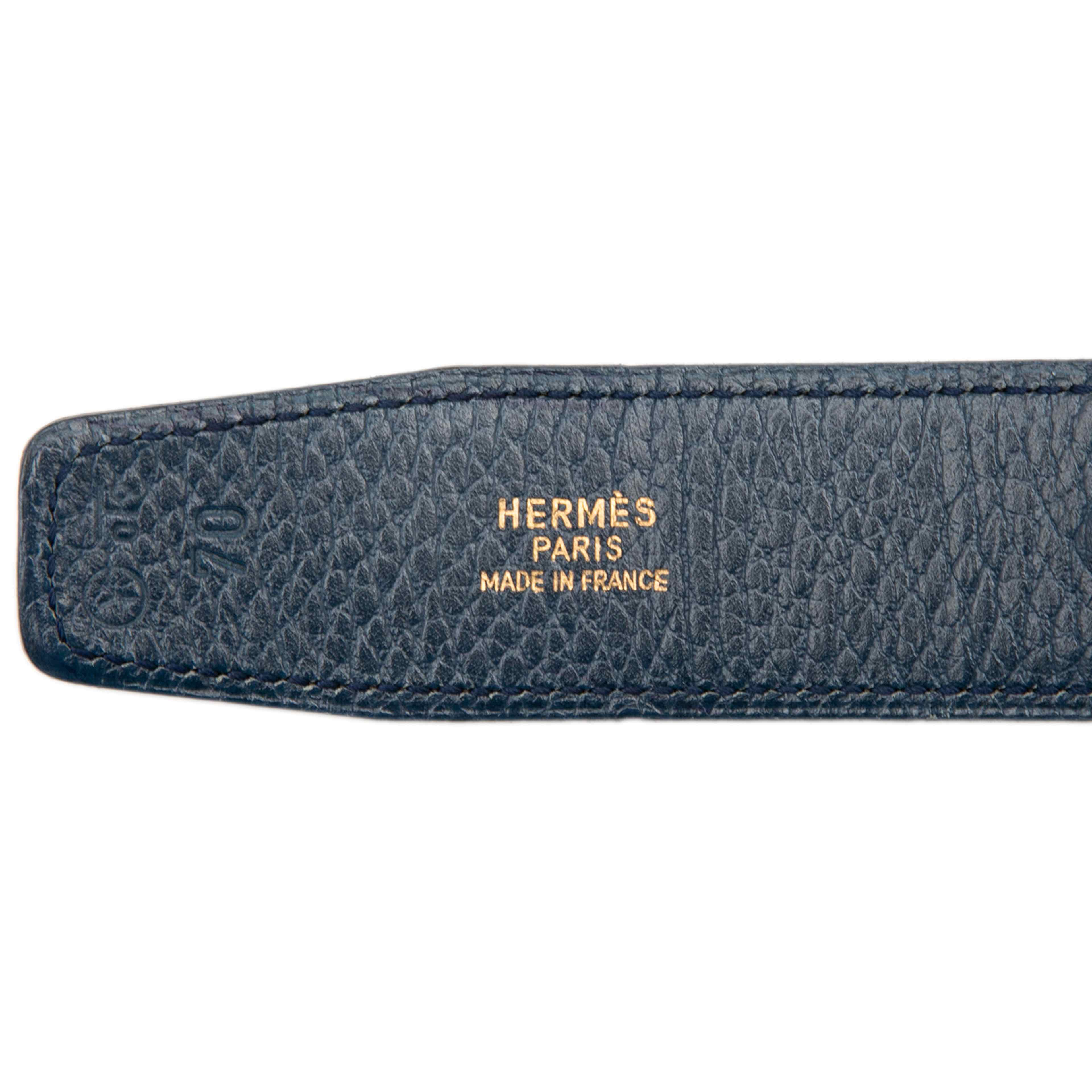 Hermès Togo Constance H Reversible Belt, från Luxclusif, i färgen brown. Klicka för att öppna bilden i stort format
