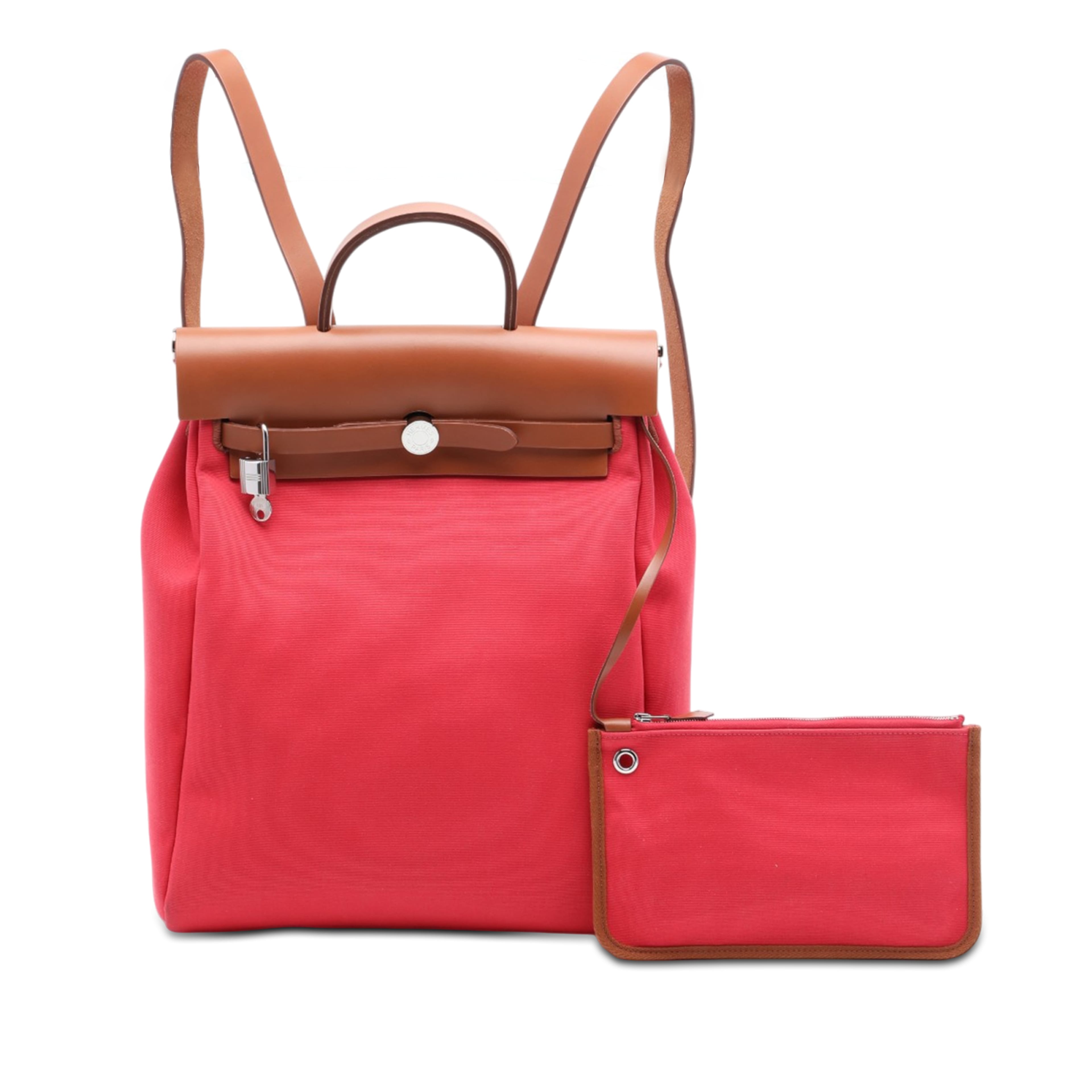 Hermès Toile Herbag A Dos Zip Retourne Backpack, från Luxclusif, i färgen brun. Klicka för att öppna bilden i stort format
