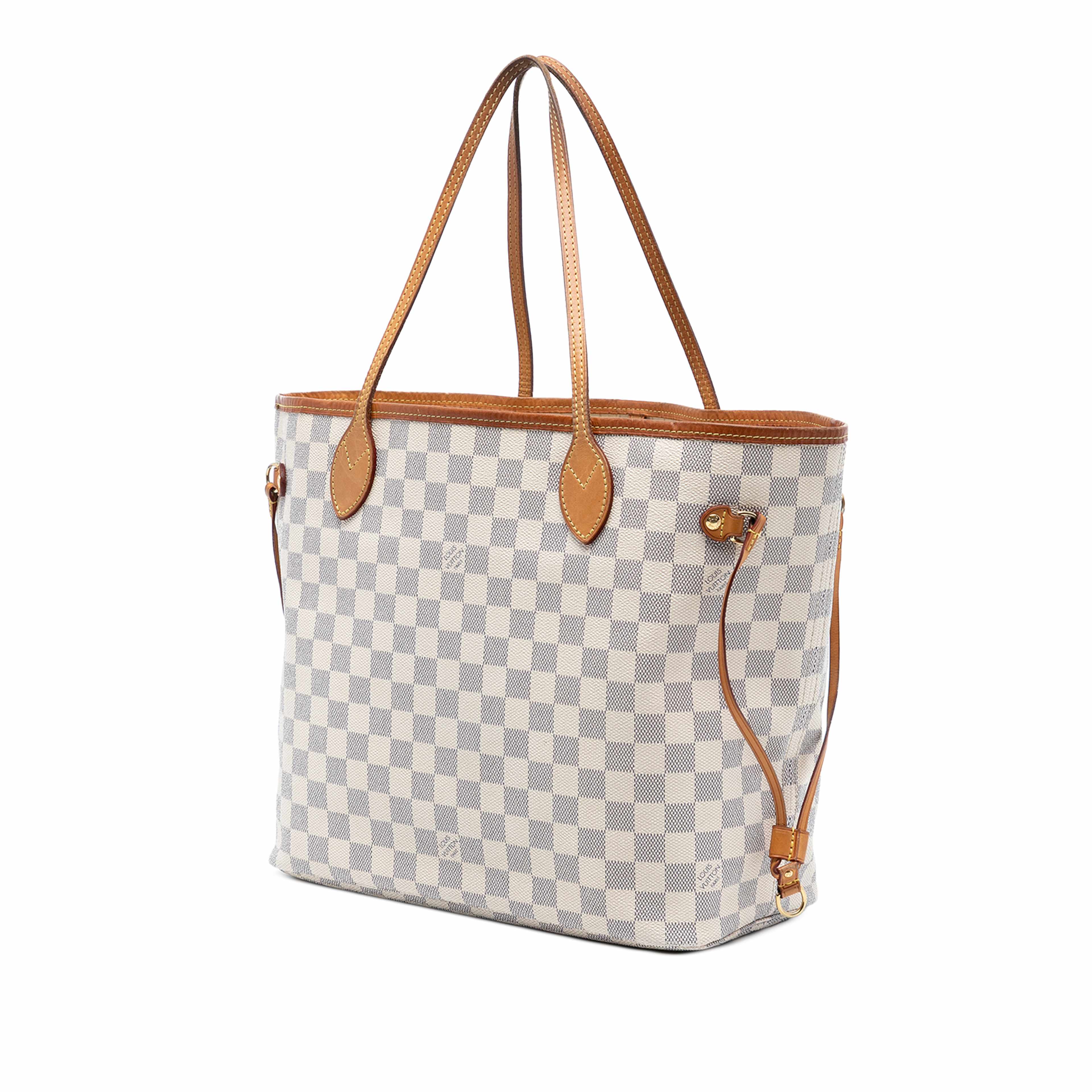 Louis Vuitton Damier Azur Neverfull Mm, från Luxclusif, i färgen white. Klicka för att öppna bilden i stort format