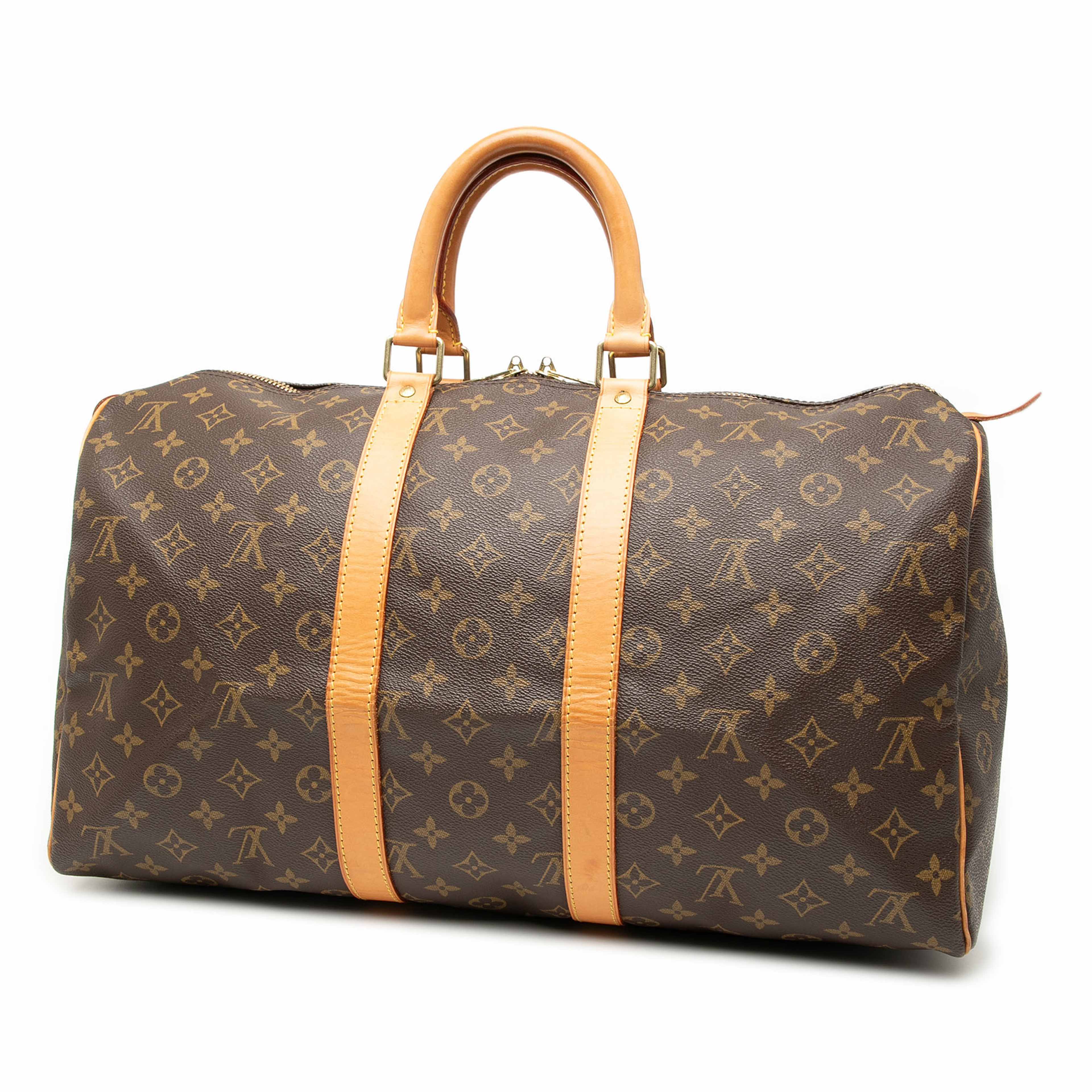 Louis Vuitton Monogram Keepall 45, från Luxclusif, i färgen brown. Klicka för att öppna bilden i stort format