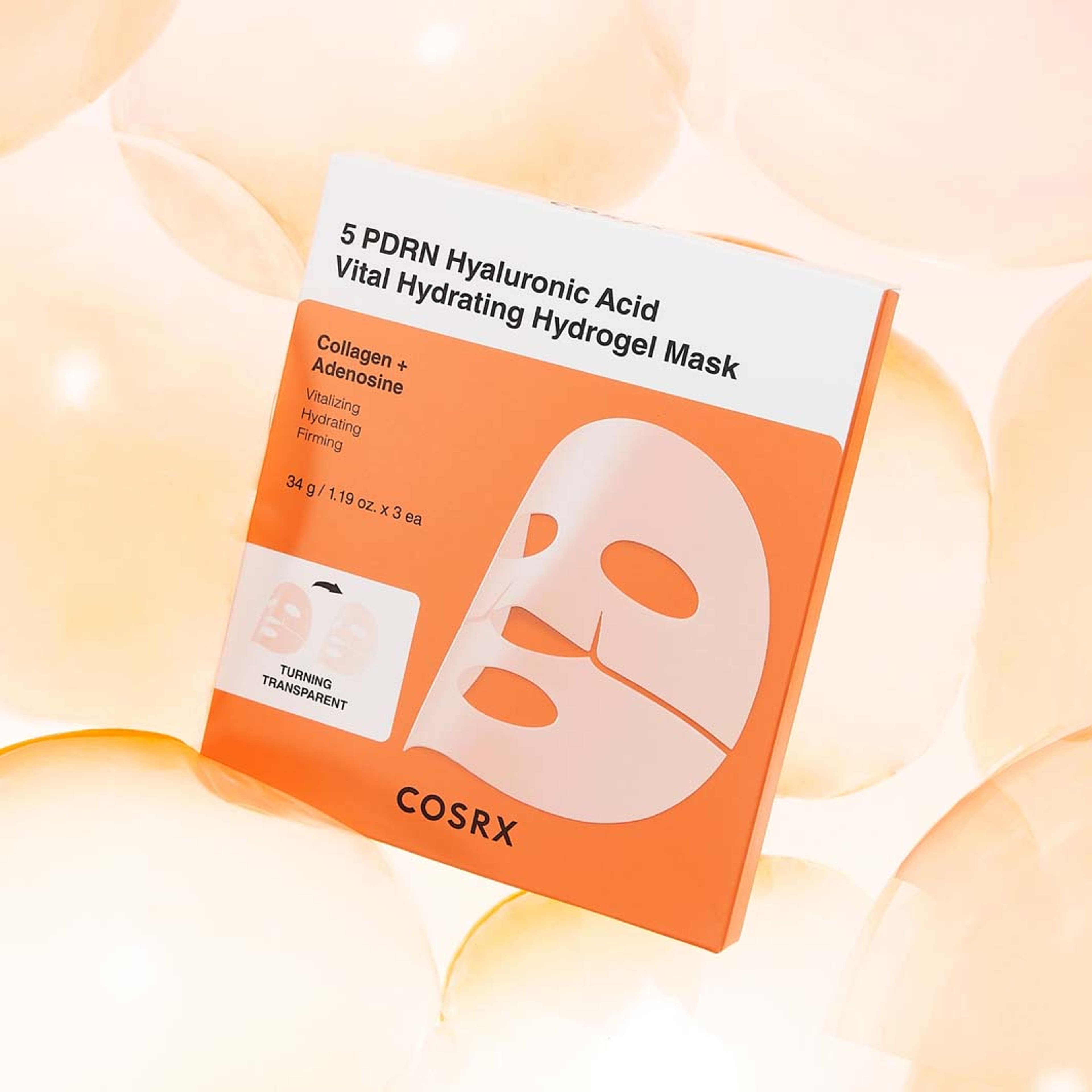 5 PDRN Hyaluronic Acid Vital Hydrating Hydrogel Mask 3-pack, från COSRX. Klicka för att öppna bilden i stort format