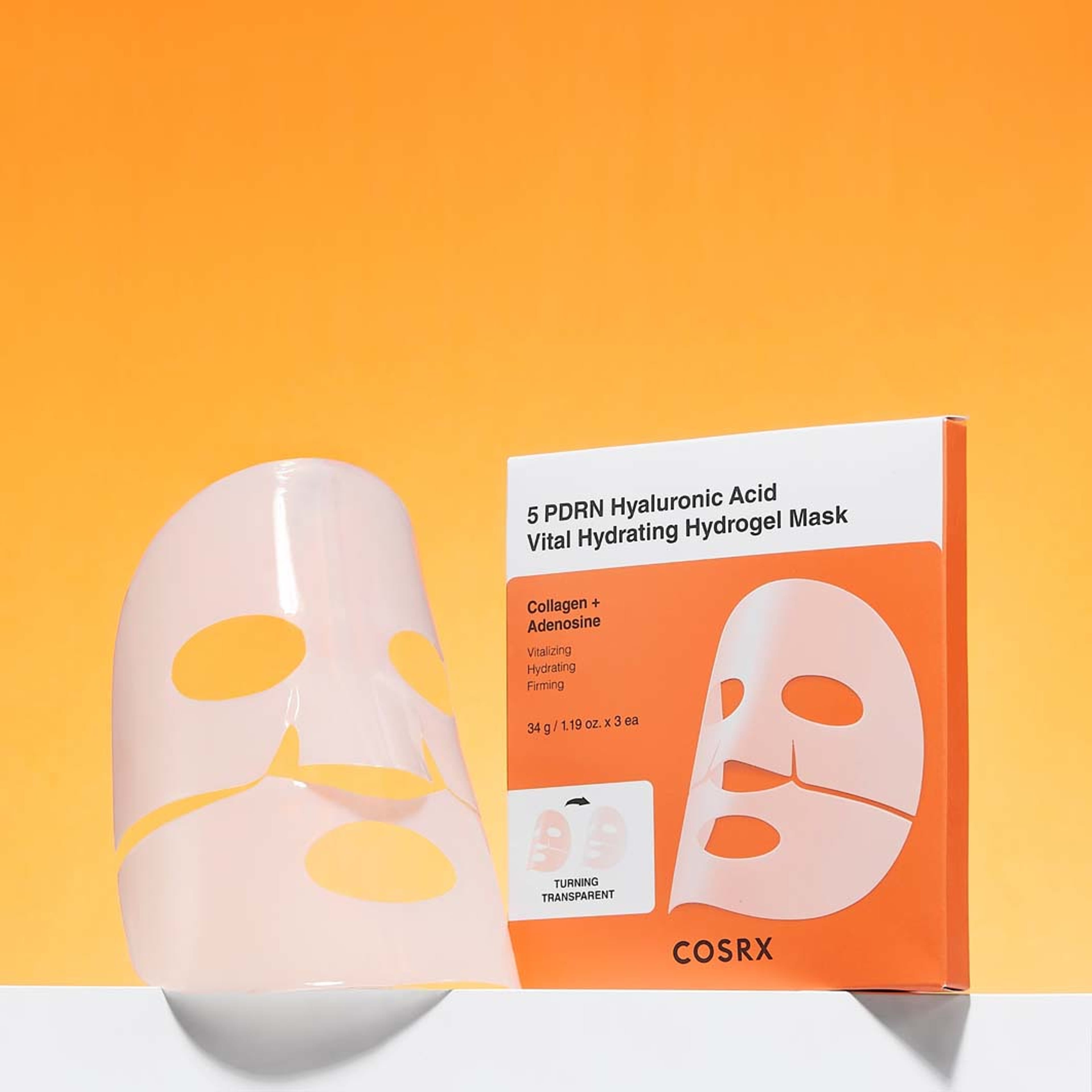 5 PDRN Hyaluronic Acid Vital Hydrating Hydrogel Mask 3-pack, från COSRX. Klicka för att öppna bilden i stort format