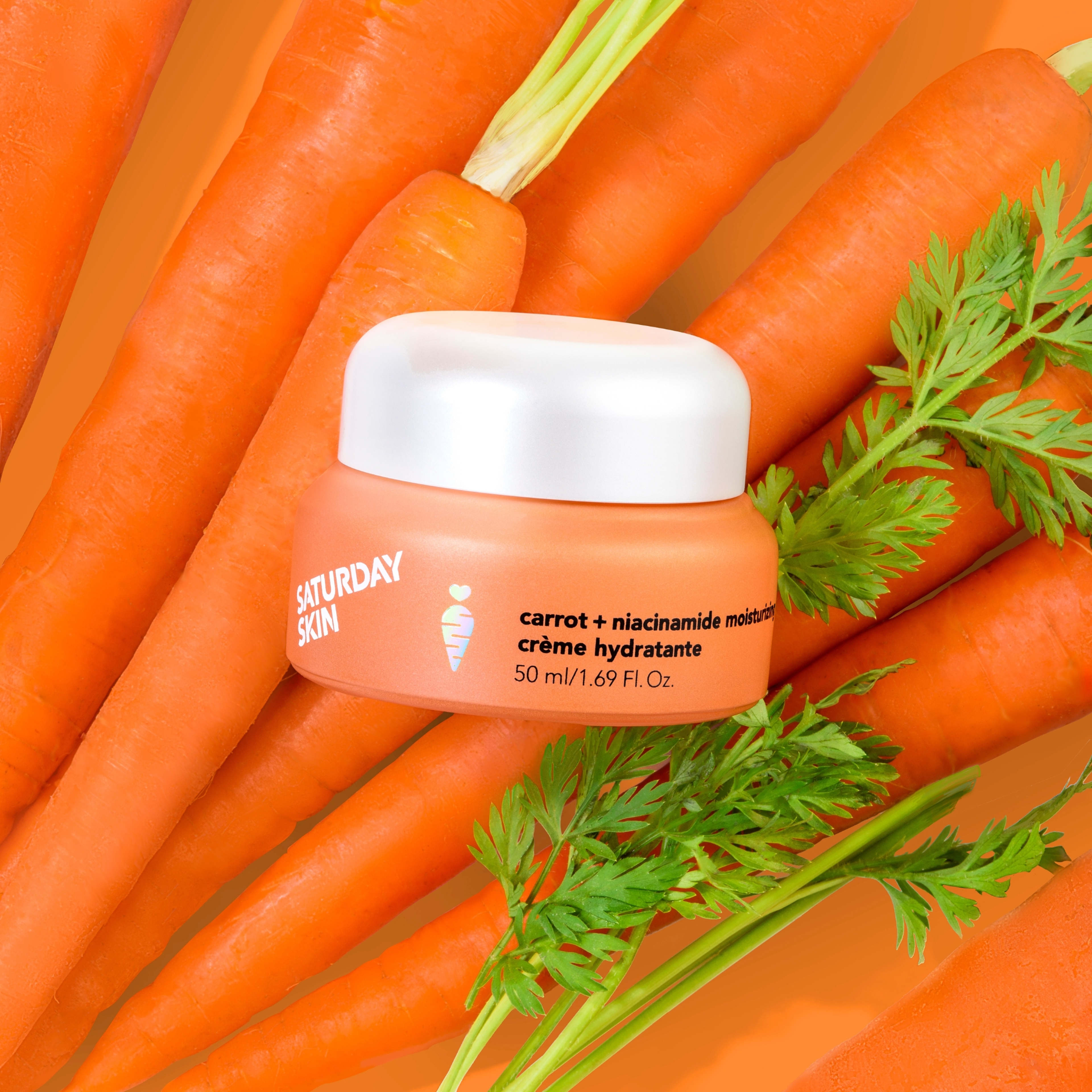 Carrot + Niacinamide Moisturizing Cream 50ml, från Saturday Skin. Klicka för att öppna bilden i stort format