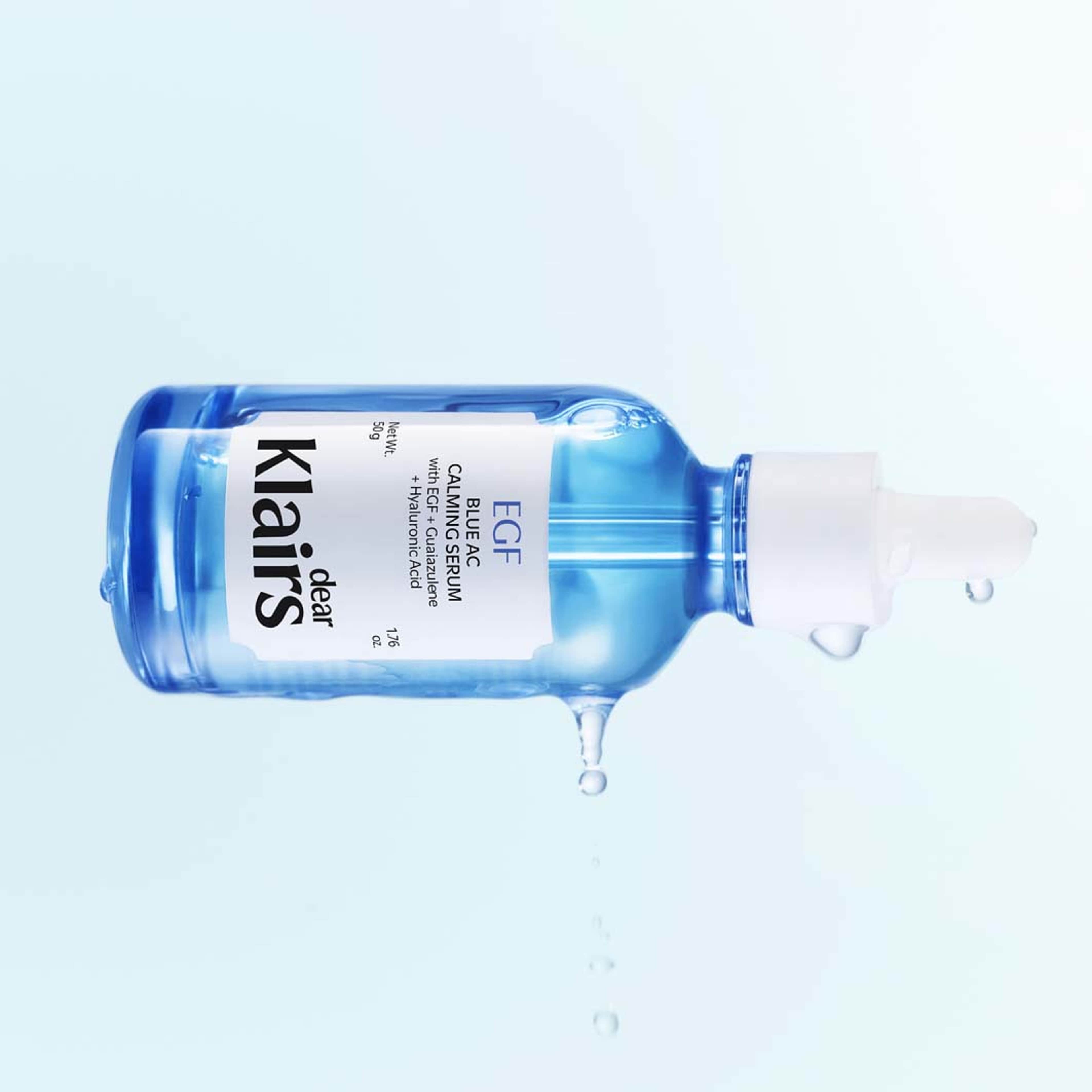 EGF Blue AC Calming Serum, från Klairs. Klicka för att öppna bilden i stort format