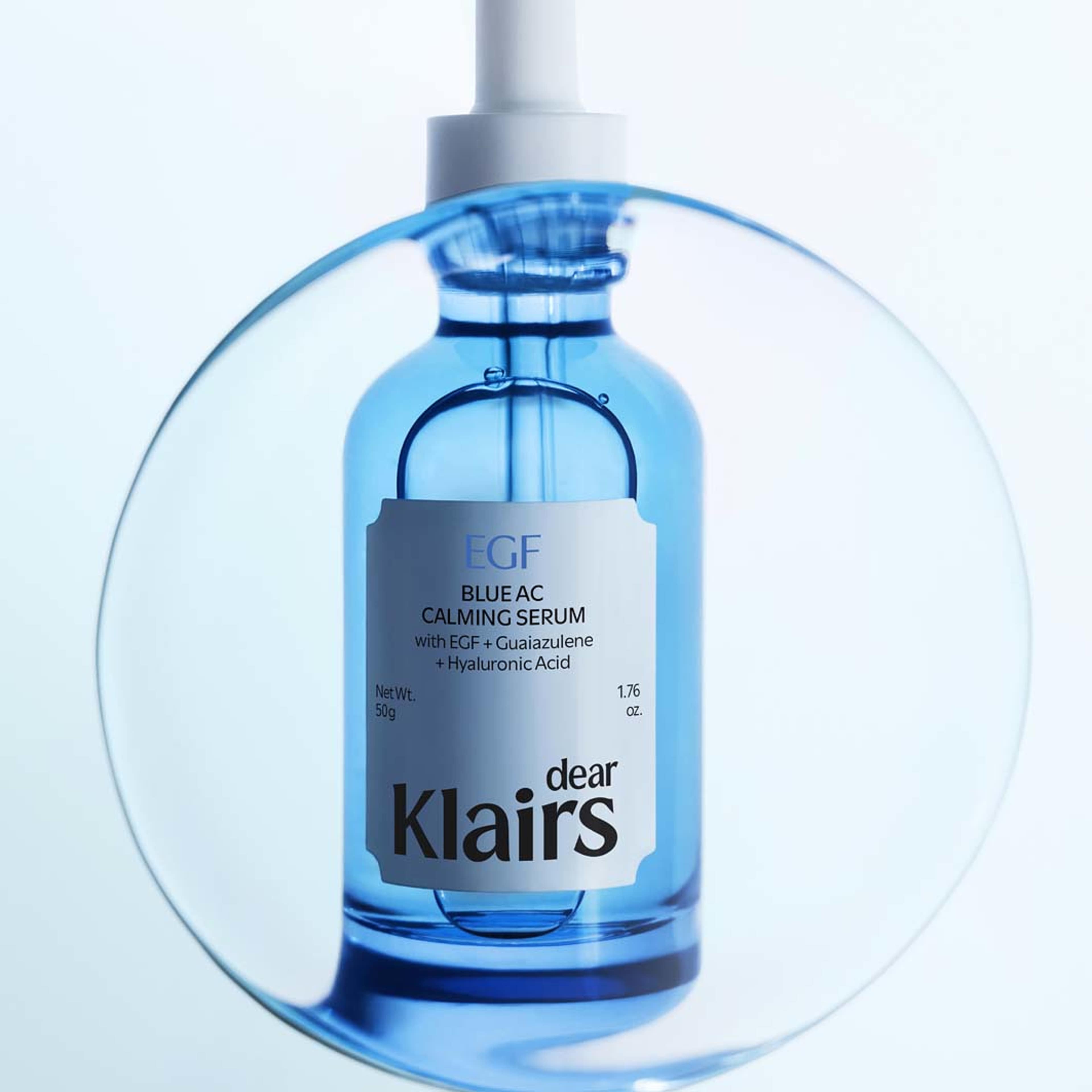 EGF Blue AC Calming Serum, från Klairs. Klicka för att öppna bilden i stort format