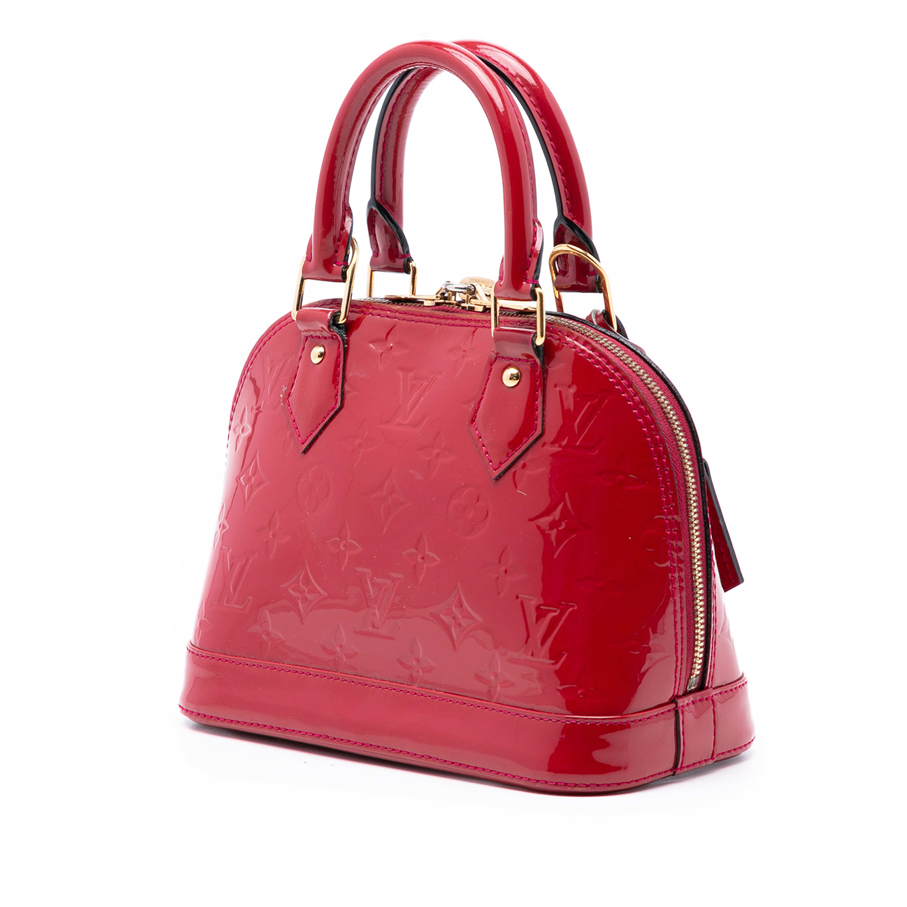 Louis Vuitton Monogram Vernis Alma Bb, från Luxclusif, i färgen red. Klicka för att öppna bilden i stort format