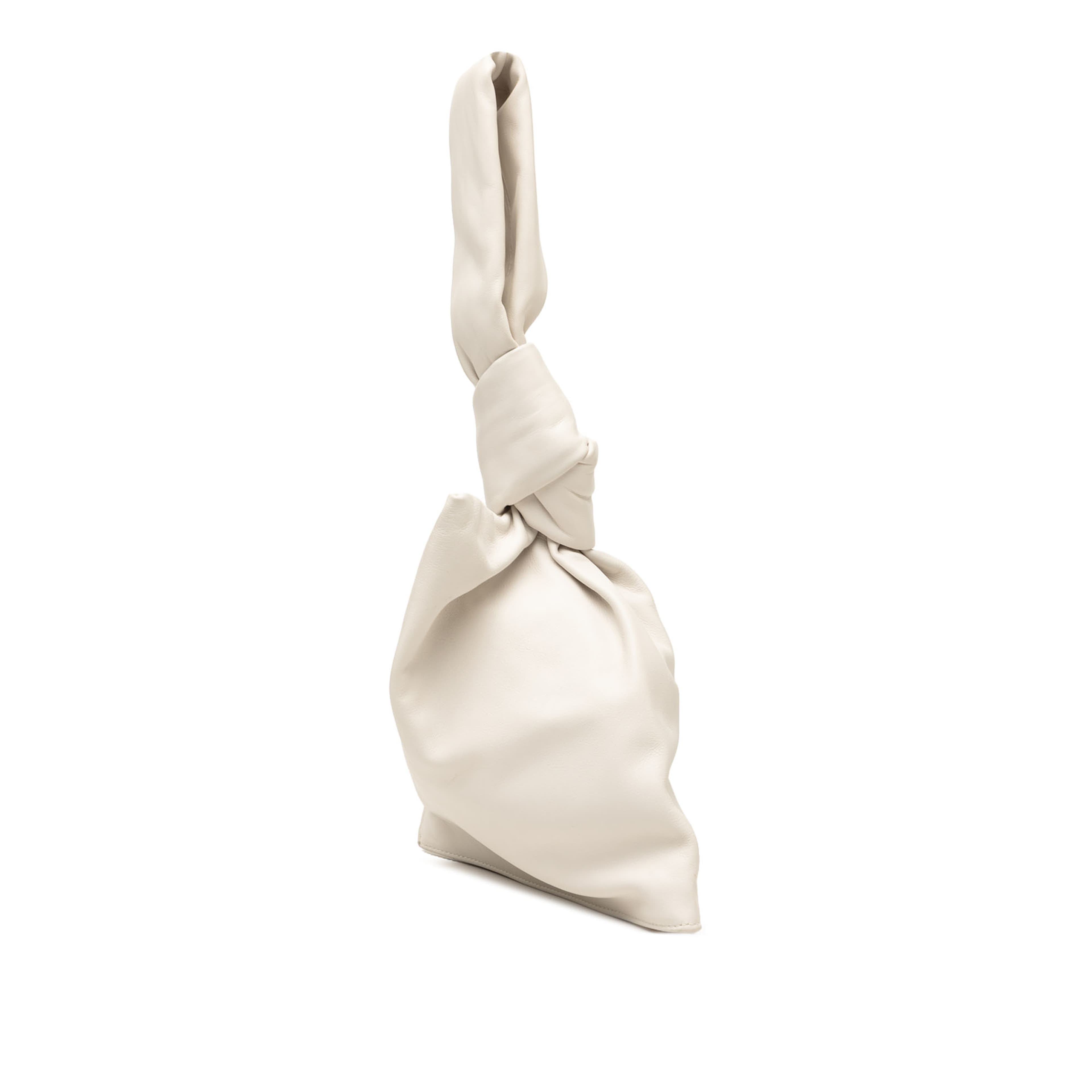 Bottega Veneta Mini Calfskin Bv Twist Bag, från Luxclusif, i färgen white. Klicka för att öppna bilden i stort format