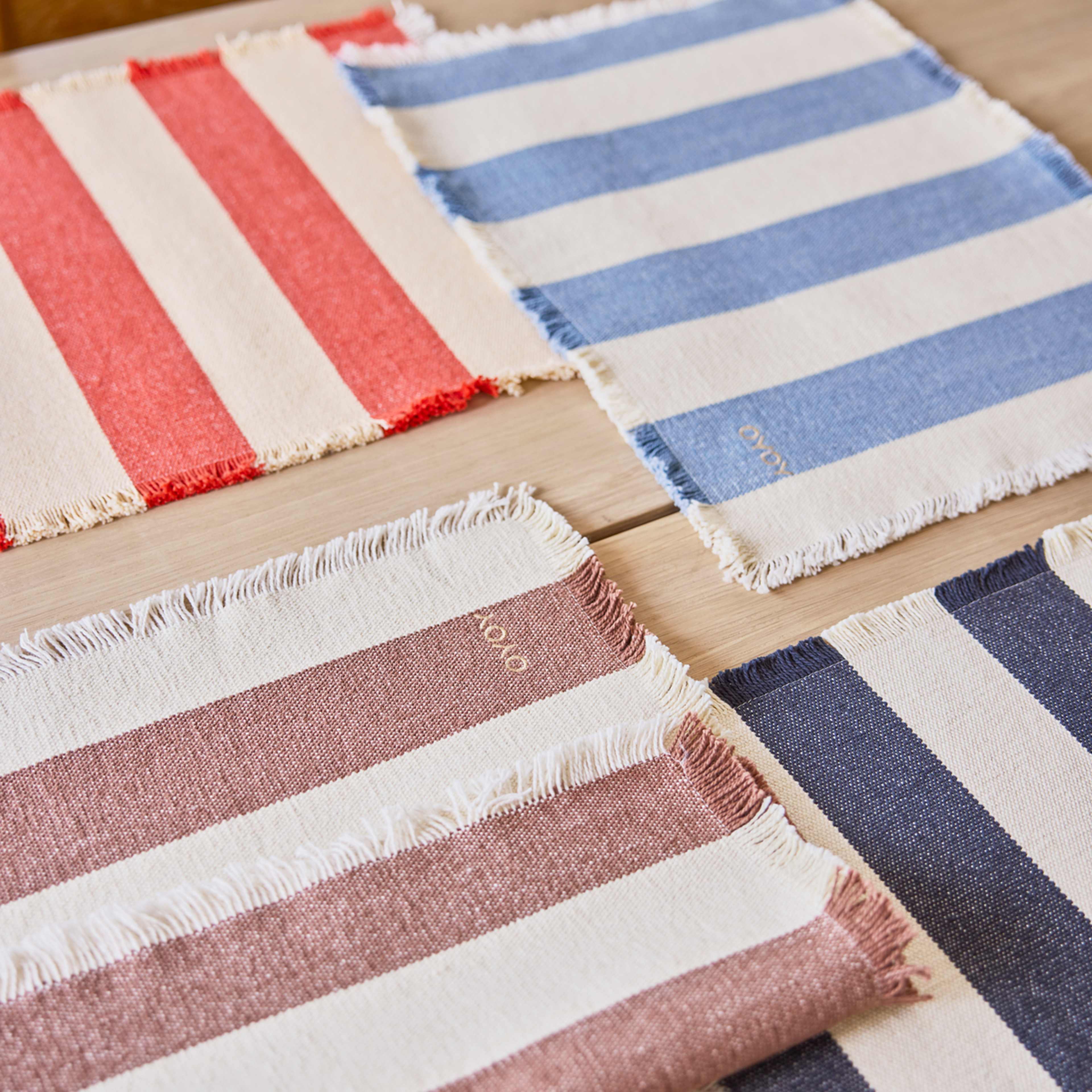 Toppu Placemat - Pack Of 2, från OYOY Living, i färgen blue,offwhite. Klicka för att öppna bilden i stort format