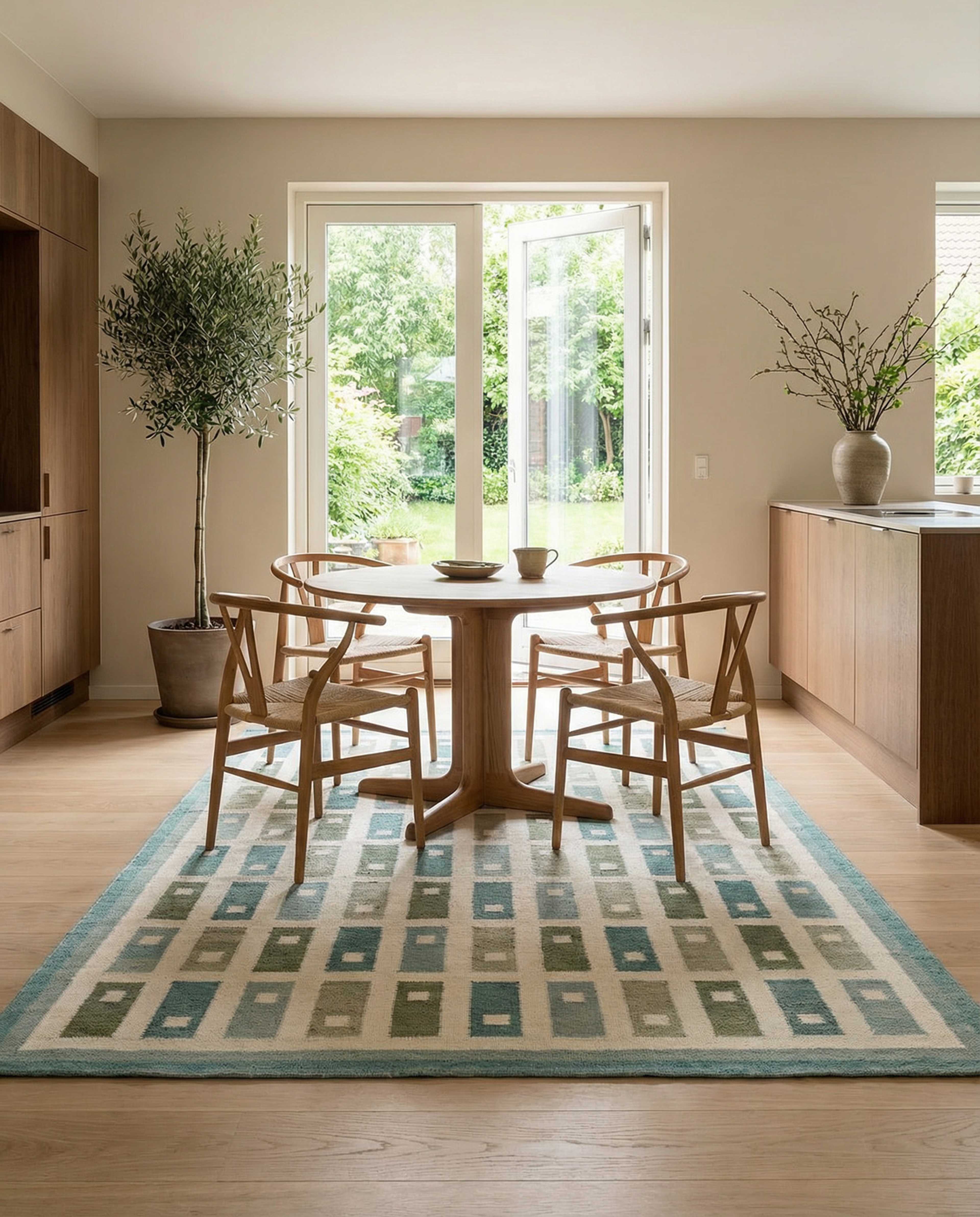 Matta Fyrbo 170x230cm, från Classic Collection, i färgen grön. Klicka för att öppna bilden i stort format