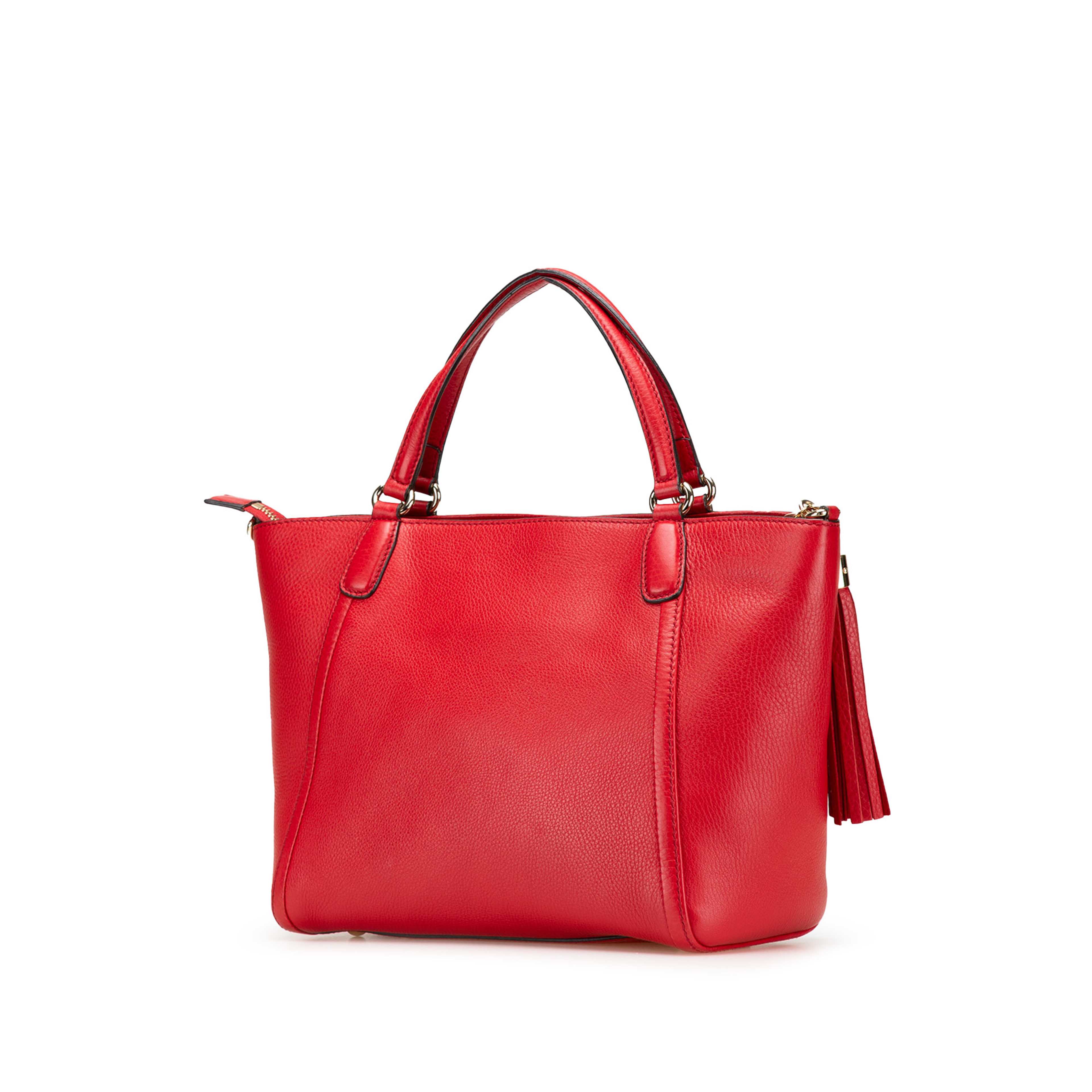 Gucci Small Leather Soho Cellarius Satchel, från Luxclusif, i färgen red. Klicka för att öppna bilden i stort format