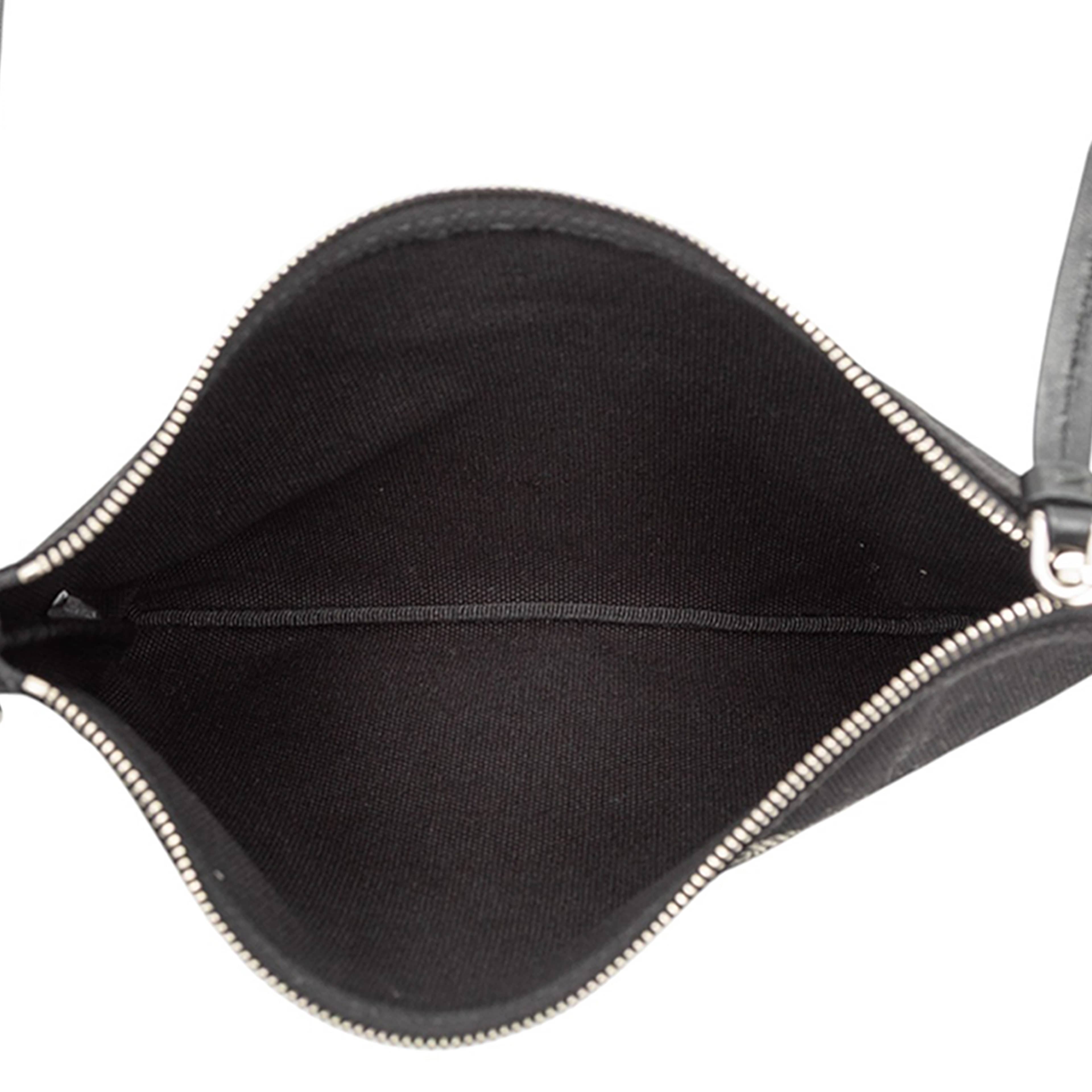 Prada Canvas Canapa Logo Pouch, från Luxclusif, i färgen black. Klicka för att öppna bilden i stort format