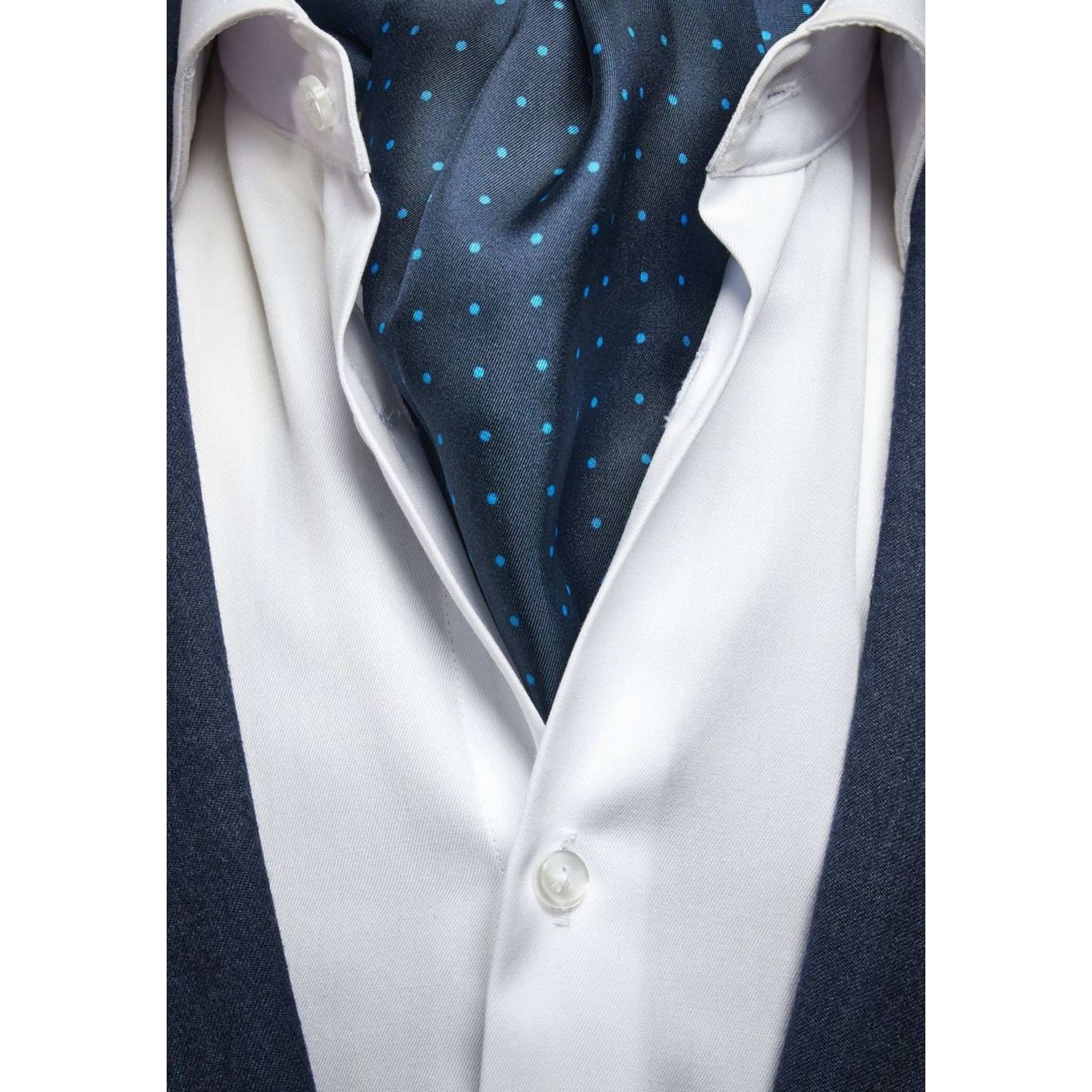Silk Double Pointed Ascot Dot