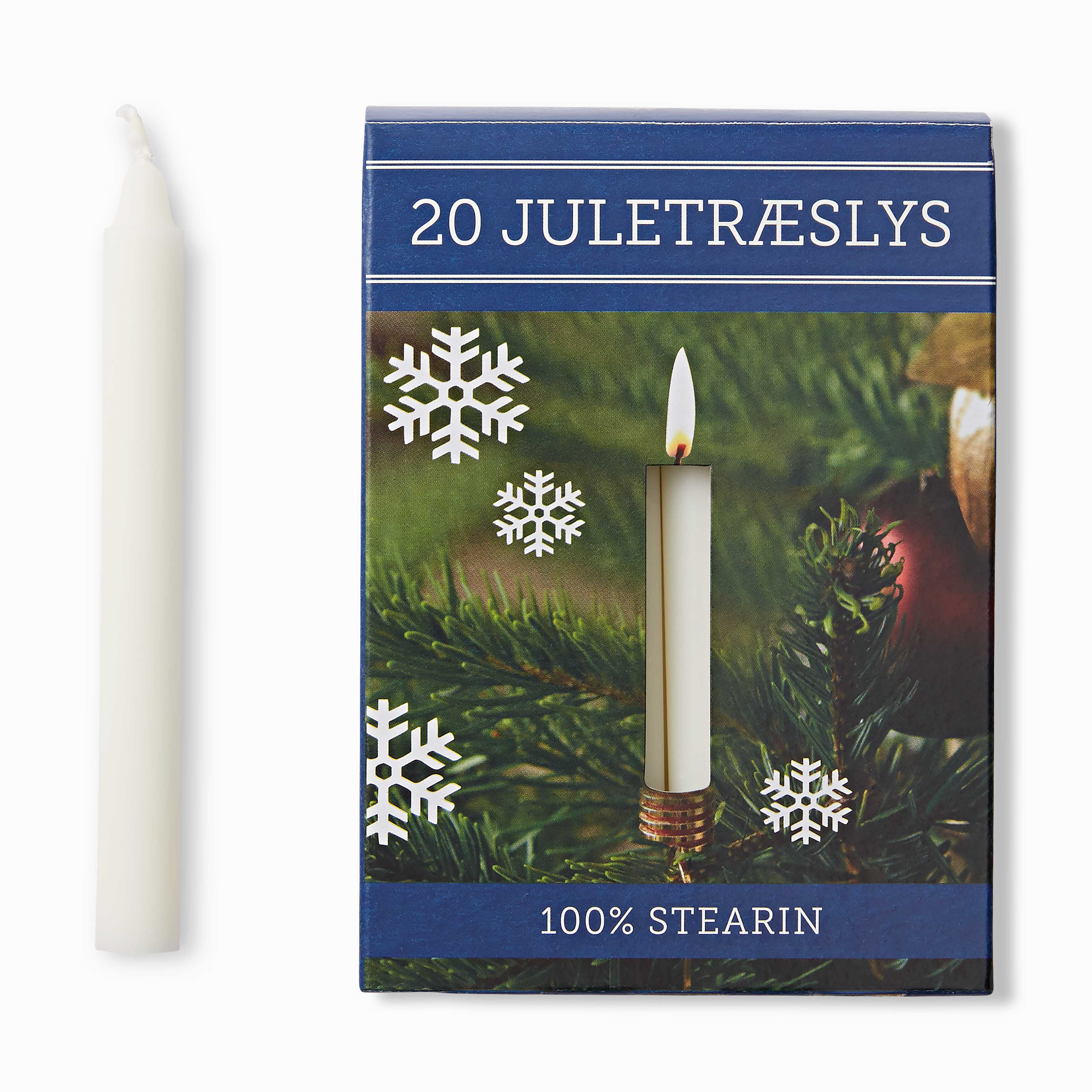 Julgransljus i stearin, 20-pack