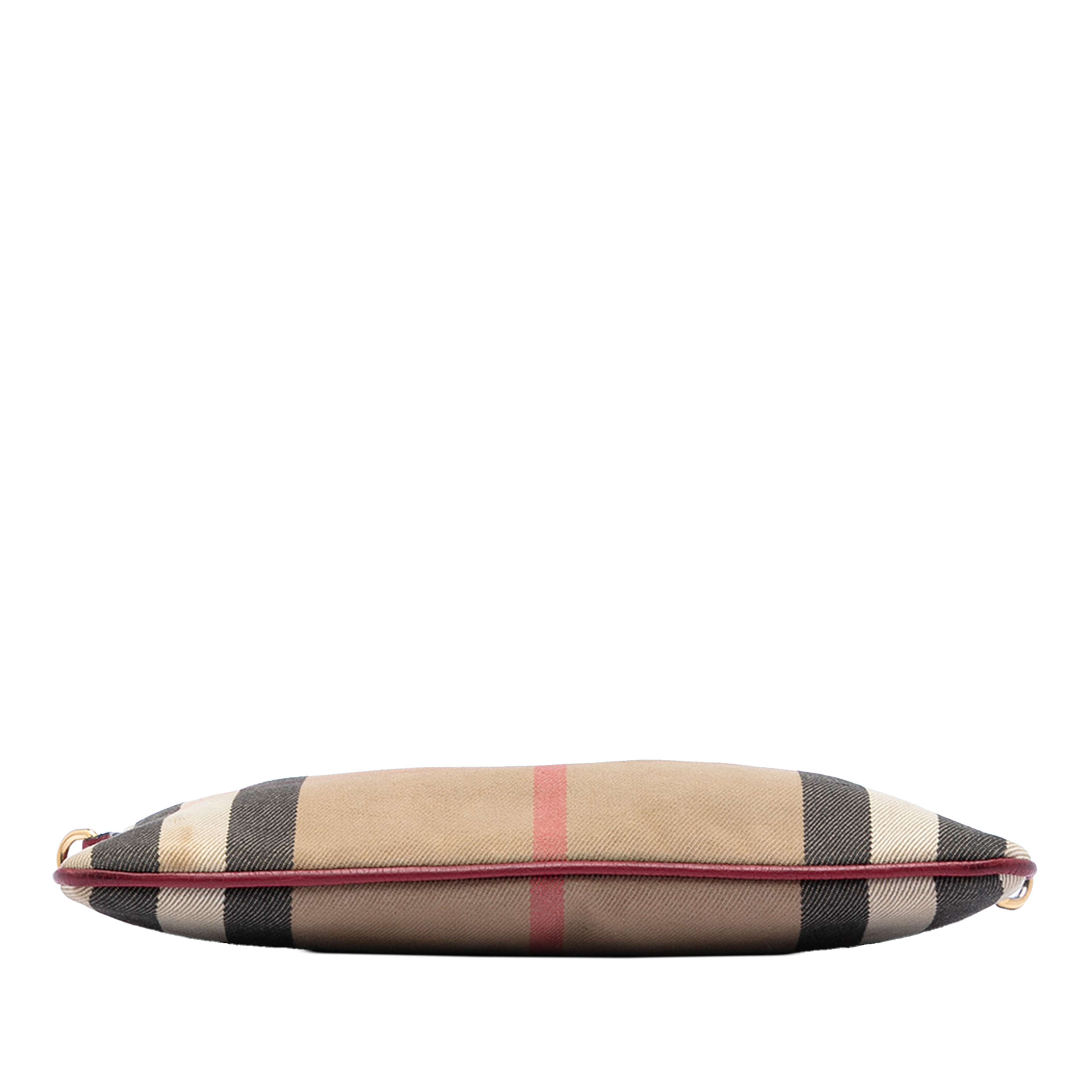 Burberry House Check Canvas Derby Peyton Crossbody, från Luxclusif, i färgen light brown. Klicka för att öppna bilden i stort format