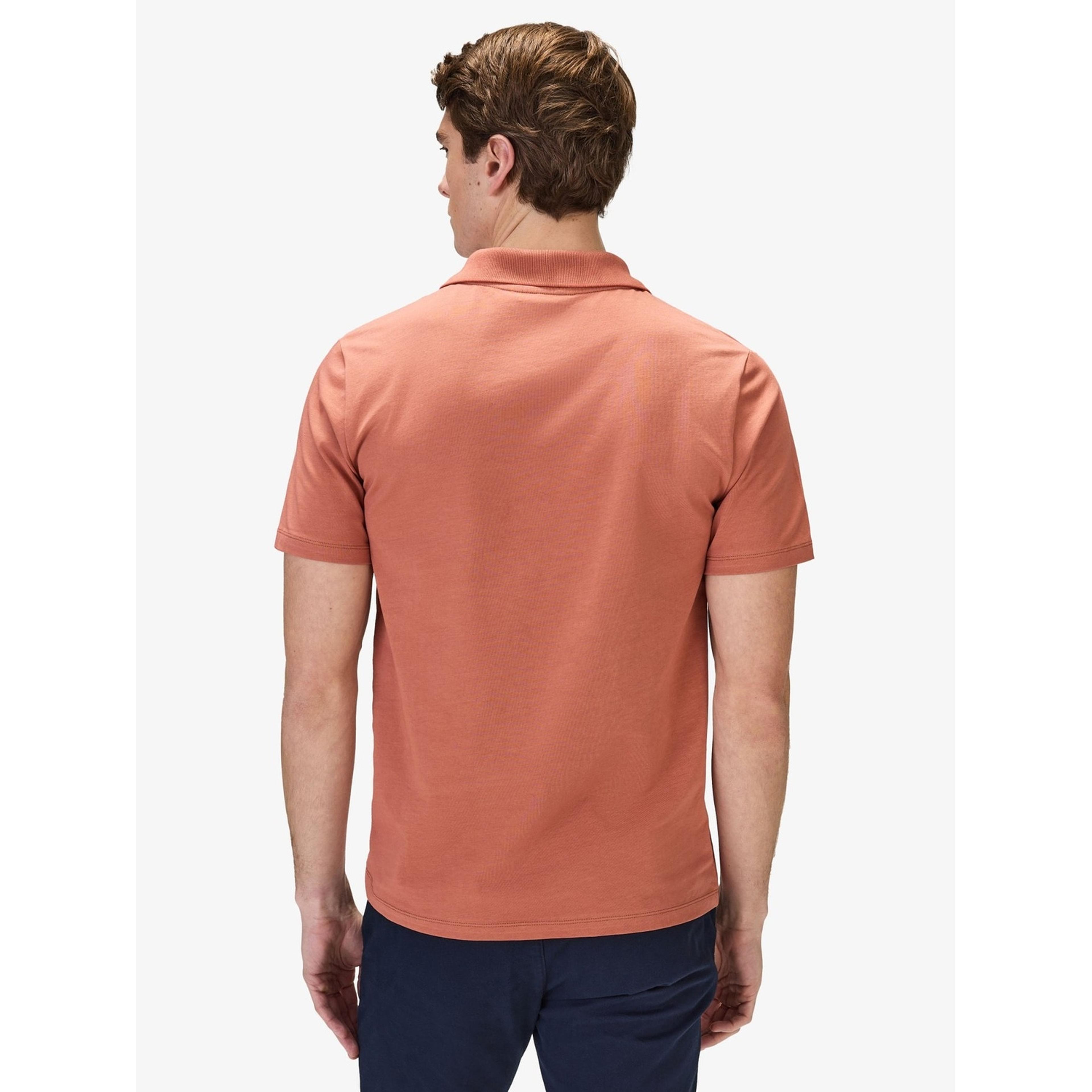 Cotton Fitted Stretch S/s Open Collar Polo Shirt